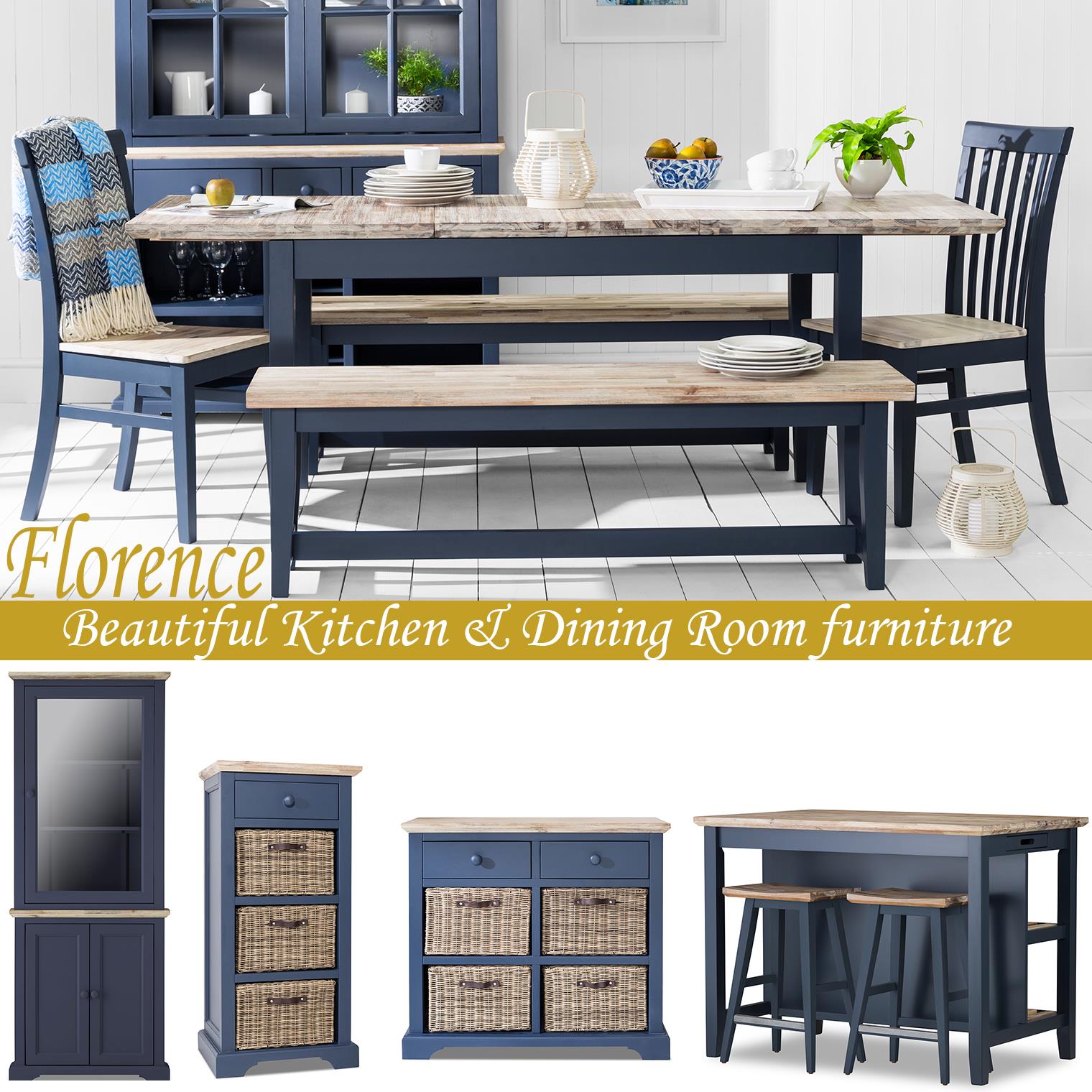 FLORENCE Navy Blue Kitchen Dining Tables Chairs Dresser Console Bench  Sideboard | eBay