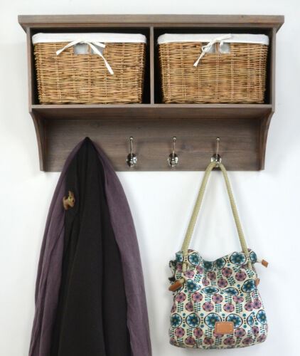 Entryway Storage Bench Hanging Shelf Coat Rack Wooden Hallway Furniture TETBURY - Picture 16 of 20