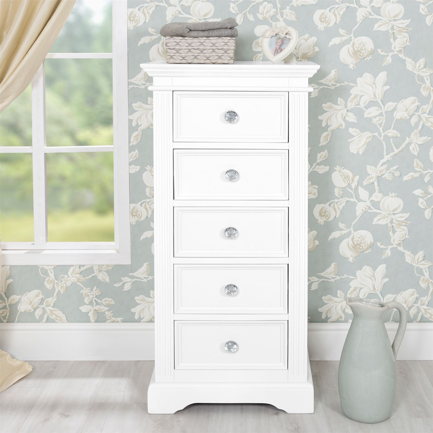 White Bedroom Furniture Wooden Chest of Drawers Bedside Table Robe GAINSBOROUGH - Picture 5 of 75