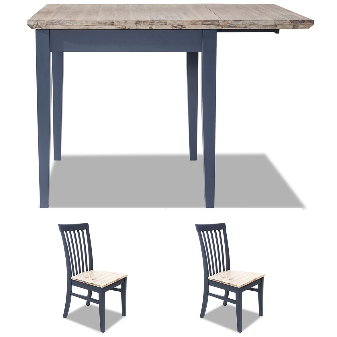 Extending Kitchen Table Set, Small Drop Leaf Table & 2 Chairs Set WoodenFLORENCE - Picture 30 of 34