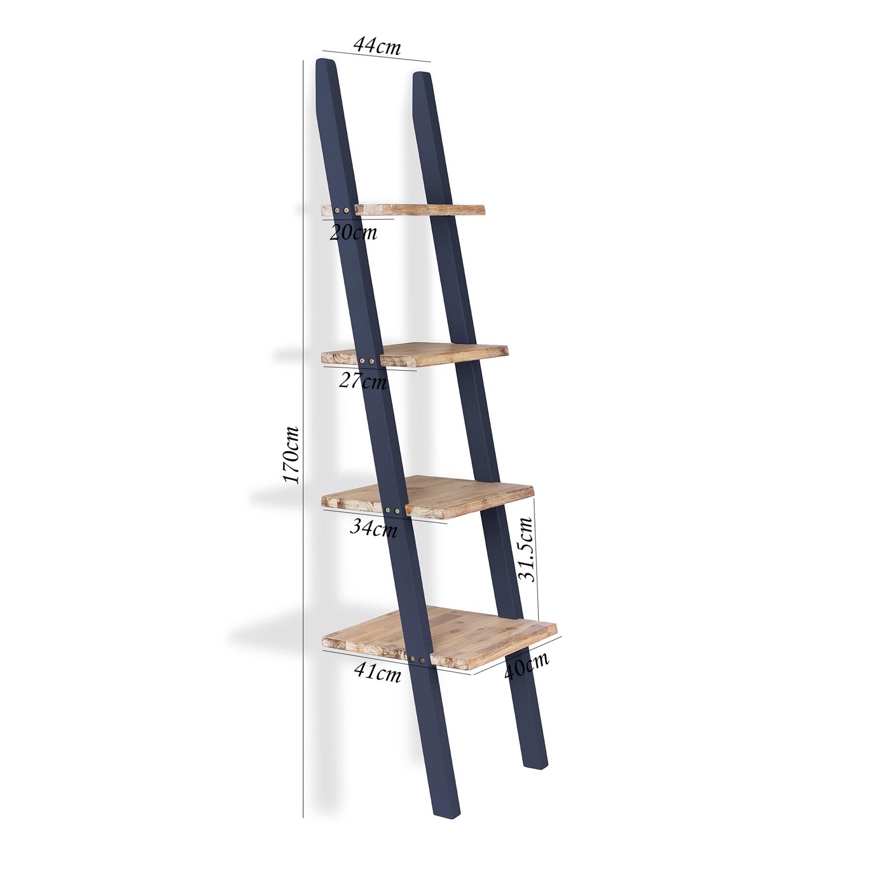 Florence Ladder Shelf Bookshelf Rack Lean up Display Storage Shelving Stand - Picture 7 of 26