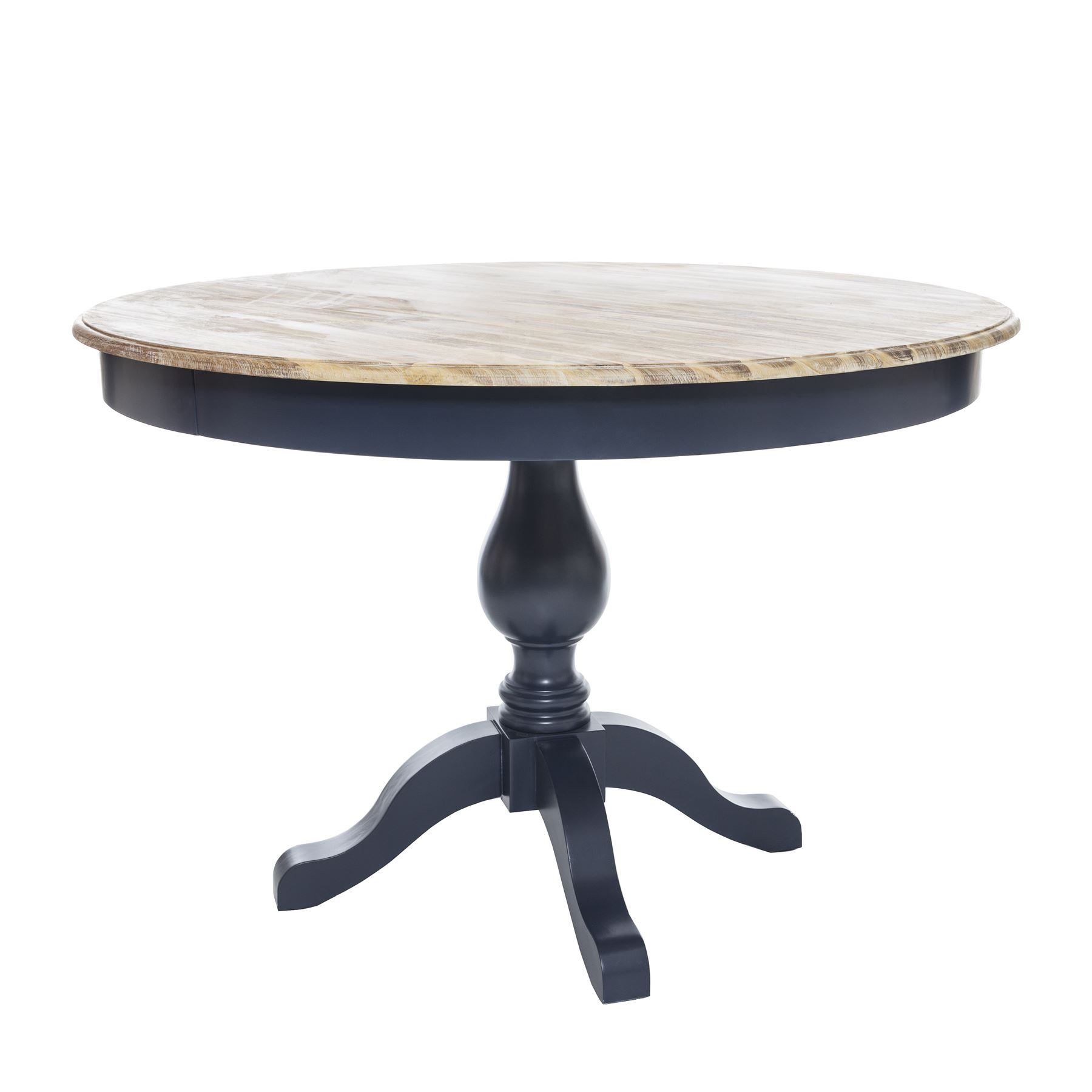 Florence large pedestal dining table,Navy blue round dining table with 2 drawers 5060346455419