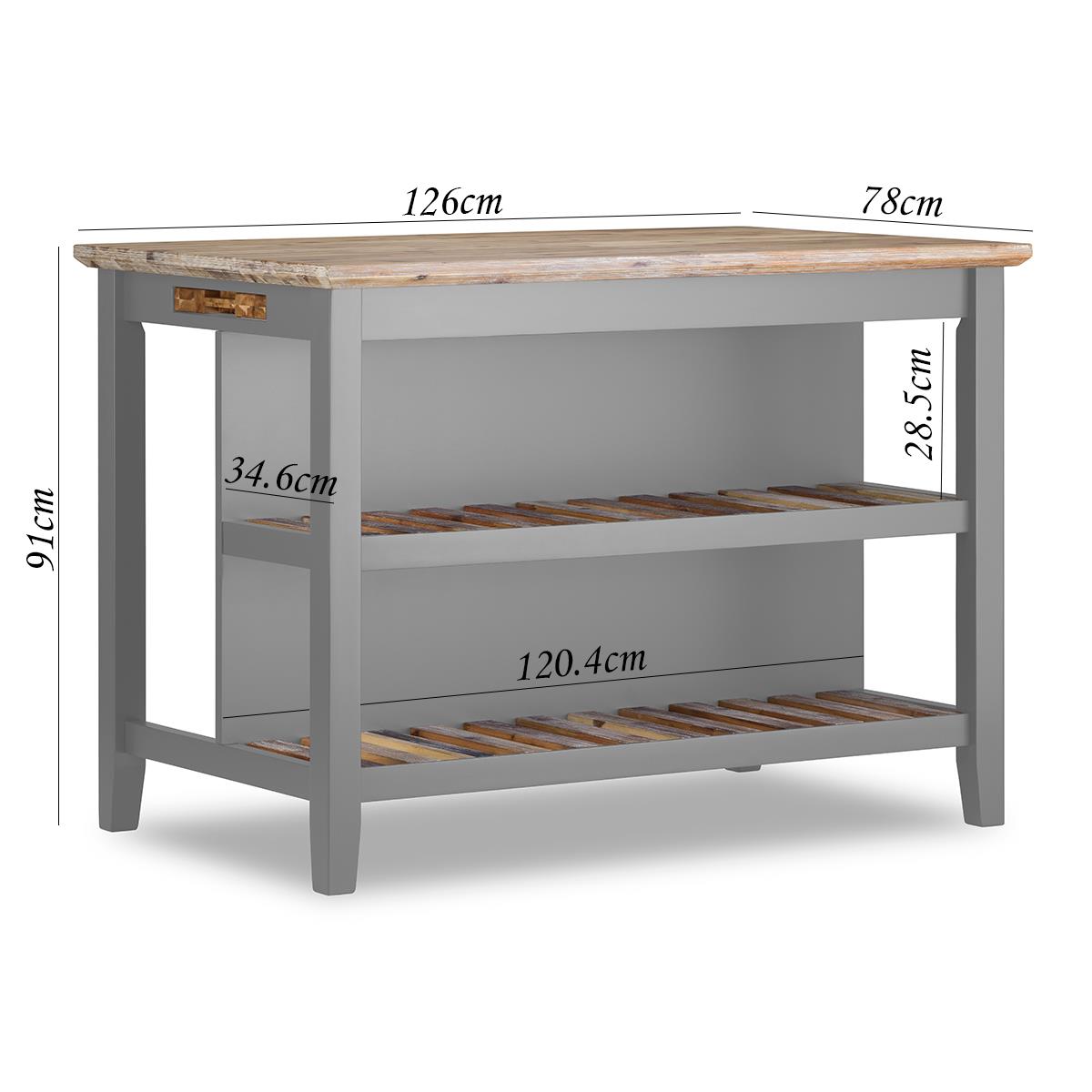 Florence Breakfast Bar with 2 large shelves. Small kitchen island with storage. - Picture 28 of 44
