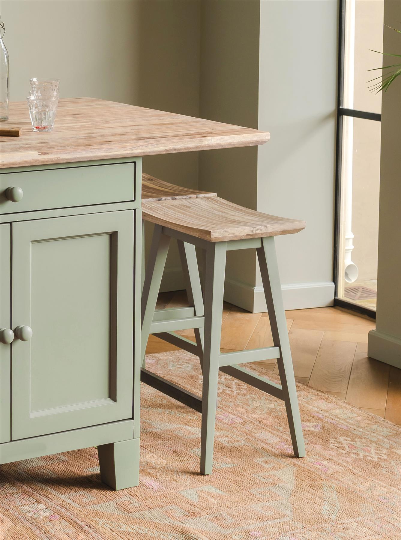 Florence Bar Stool.Elegant stool with large wooden seat and foot rest. QUALITY - Picture 29 of 29