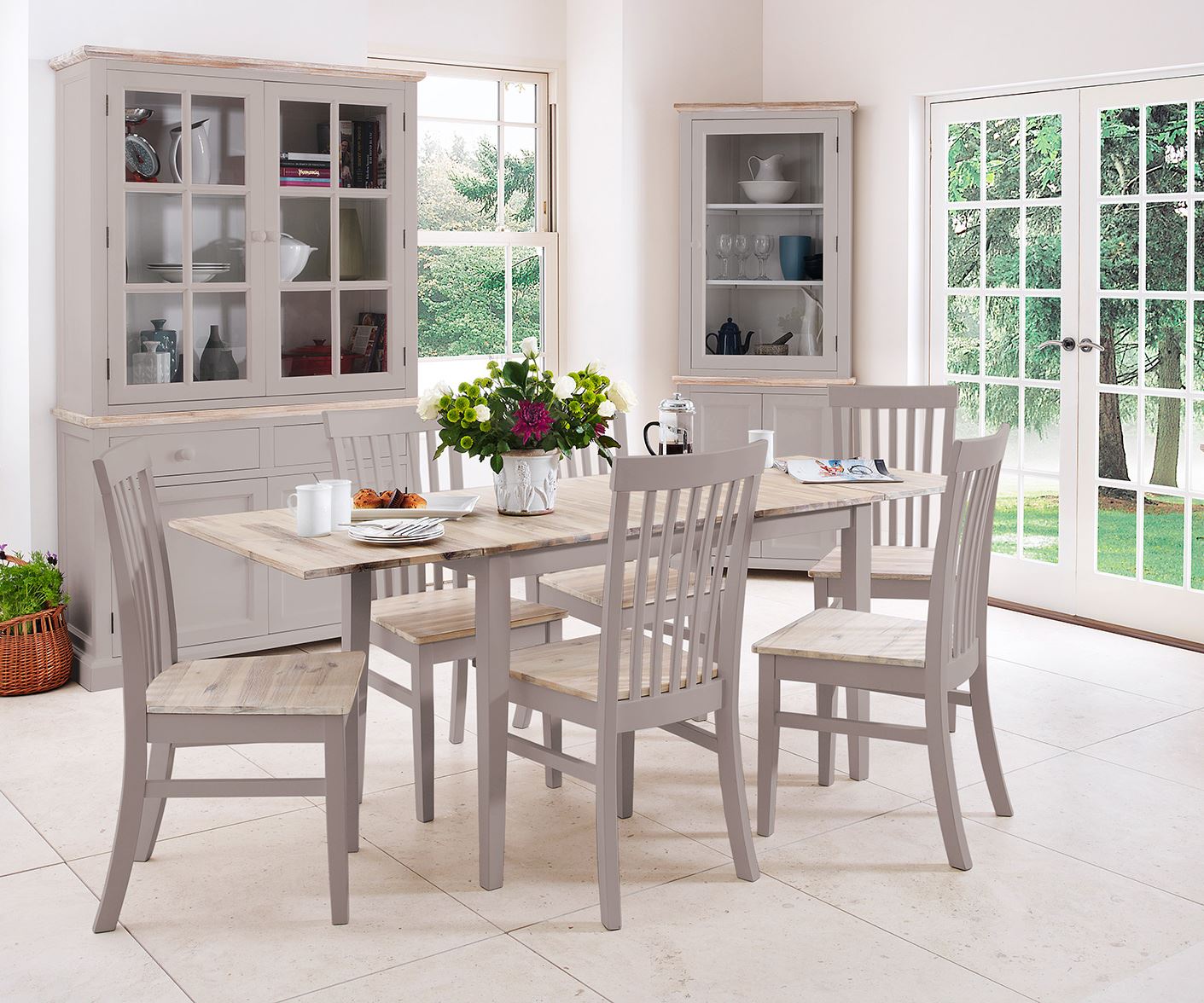 Extending Dining Table +4 Chairs Rectangular Center Extension FLORENCE furniture - Picture 102 of 152