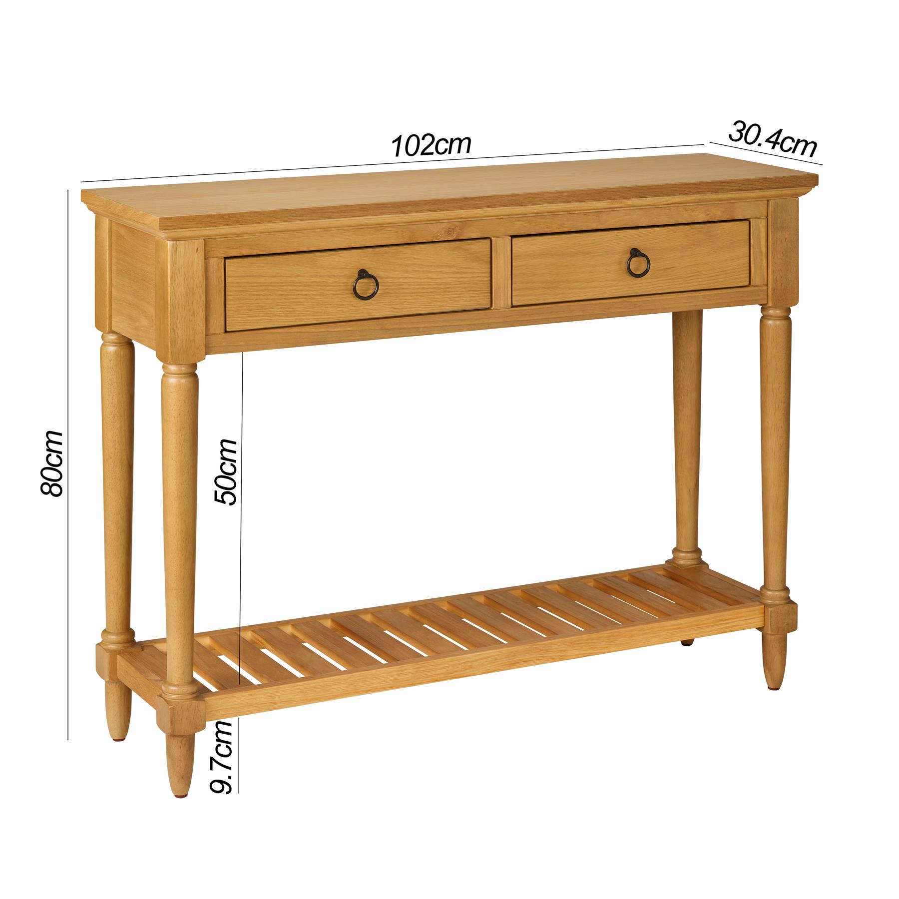 Blenheim Console Table, Oak Hallway Entryway Table, 2 Sizes QUALITY - Picture 3 of 25
