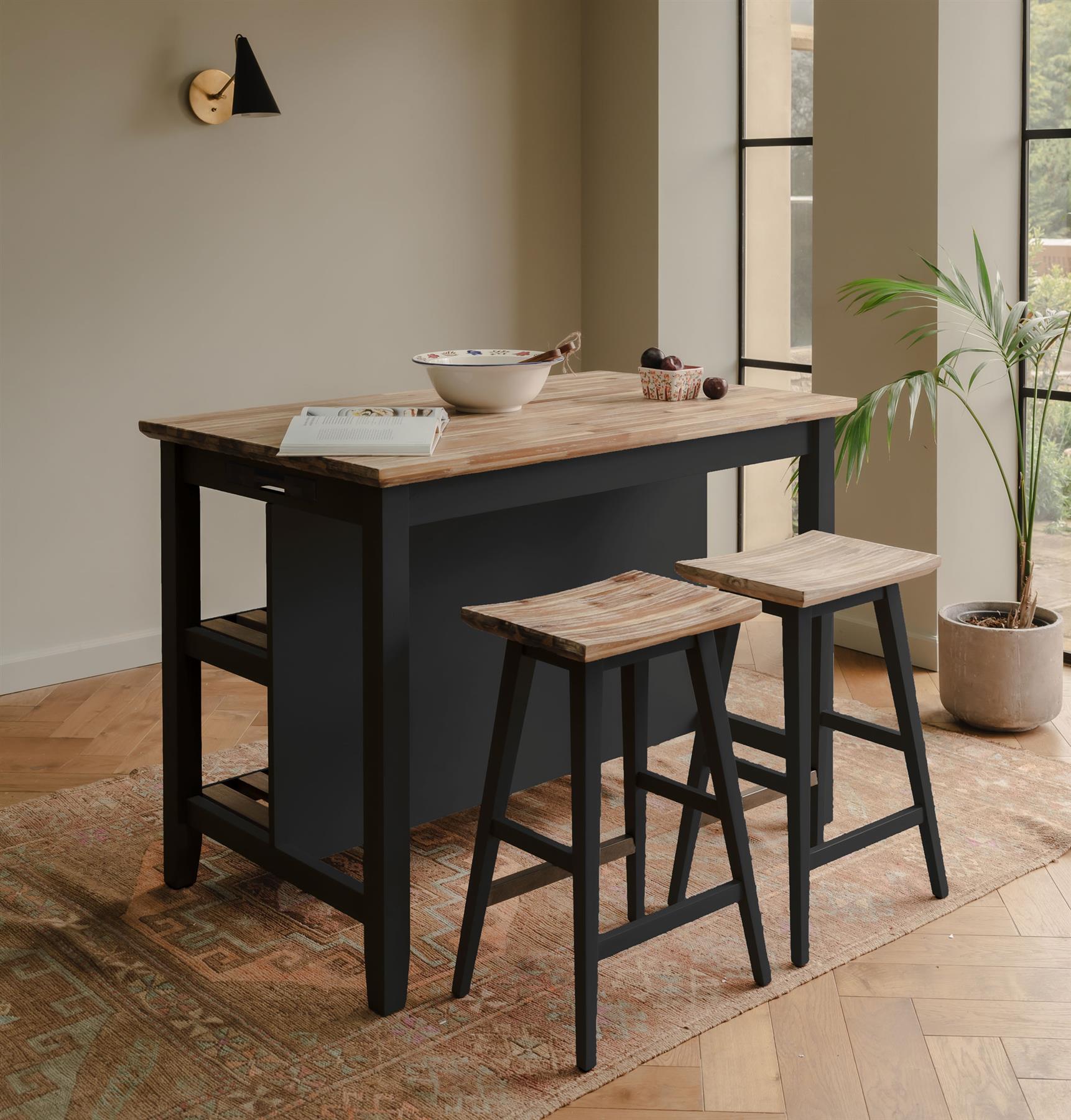 Florence Breakfast Bar with 2 large shelves. Small kitchen island with storage. - Picture 32 of 44
