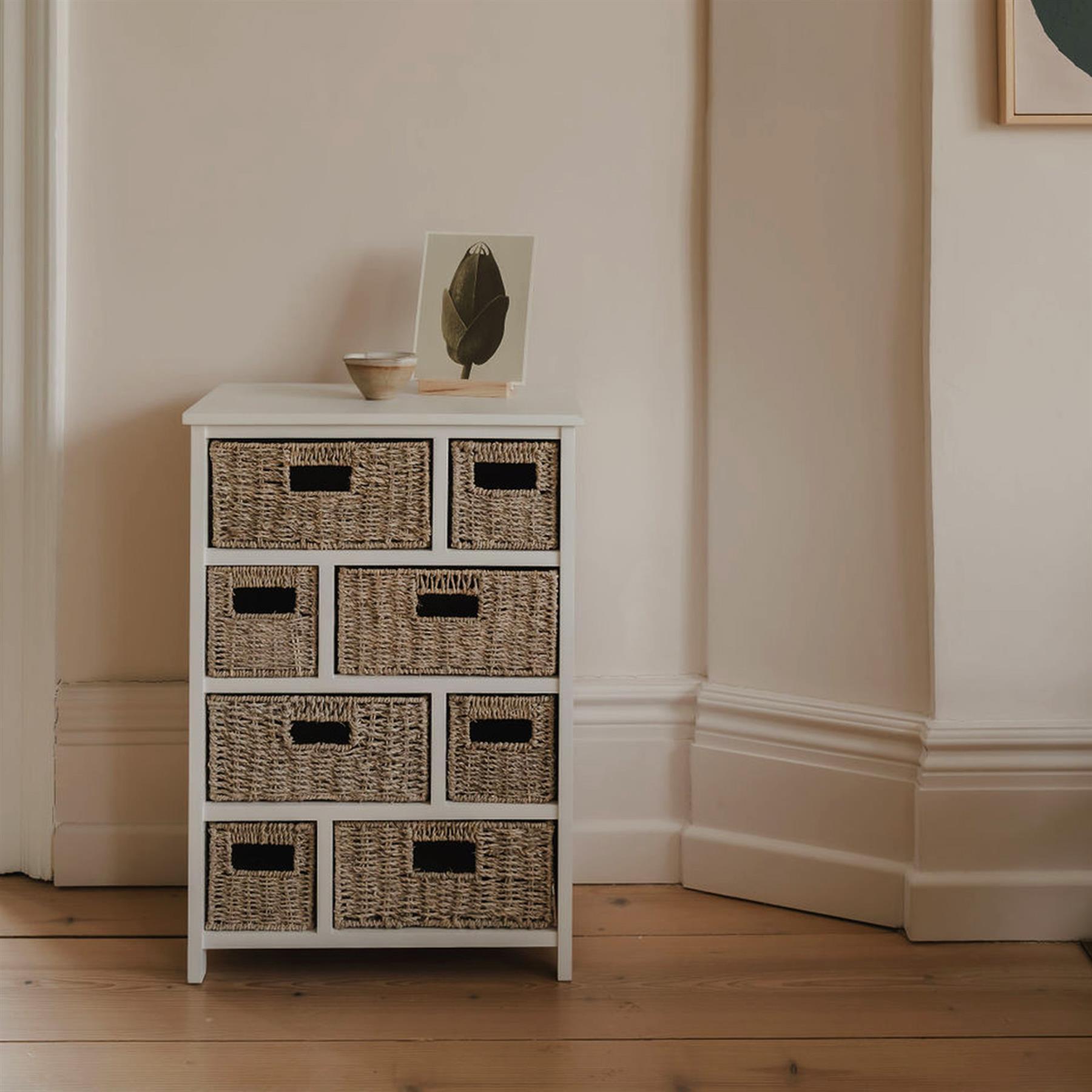 Storage Unit Wicker Basket Bathroom Hallway Chest of Drawers Tetbury Furniture - Picture 11 of 36
