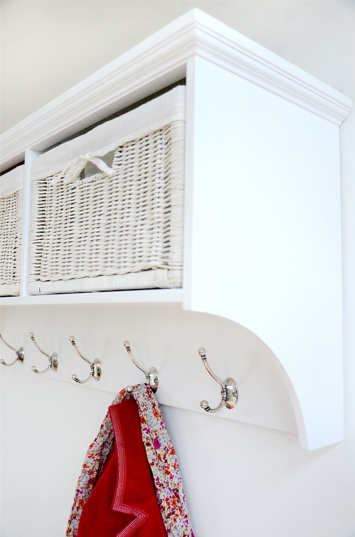 Wooden Coat Rack Wall Mount Storage Hanging Shelf TETBURY Hallway