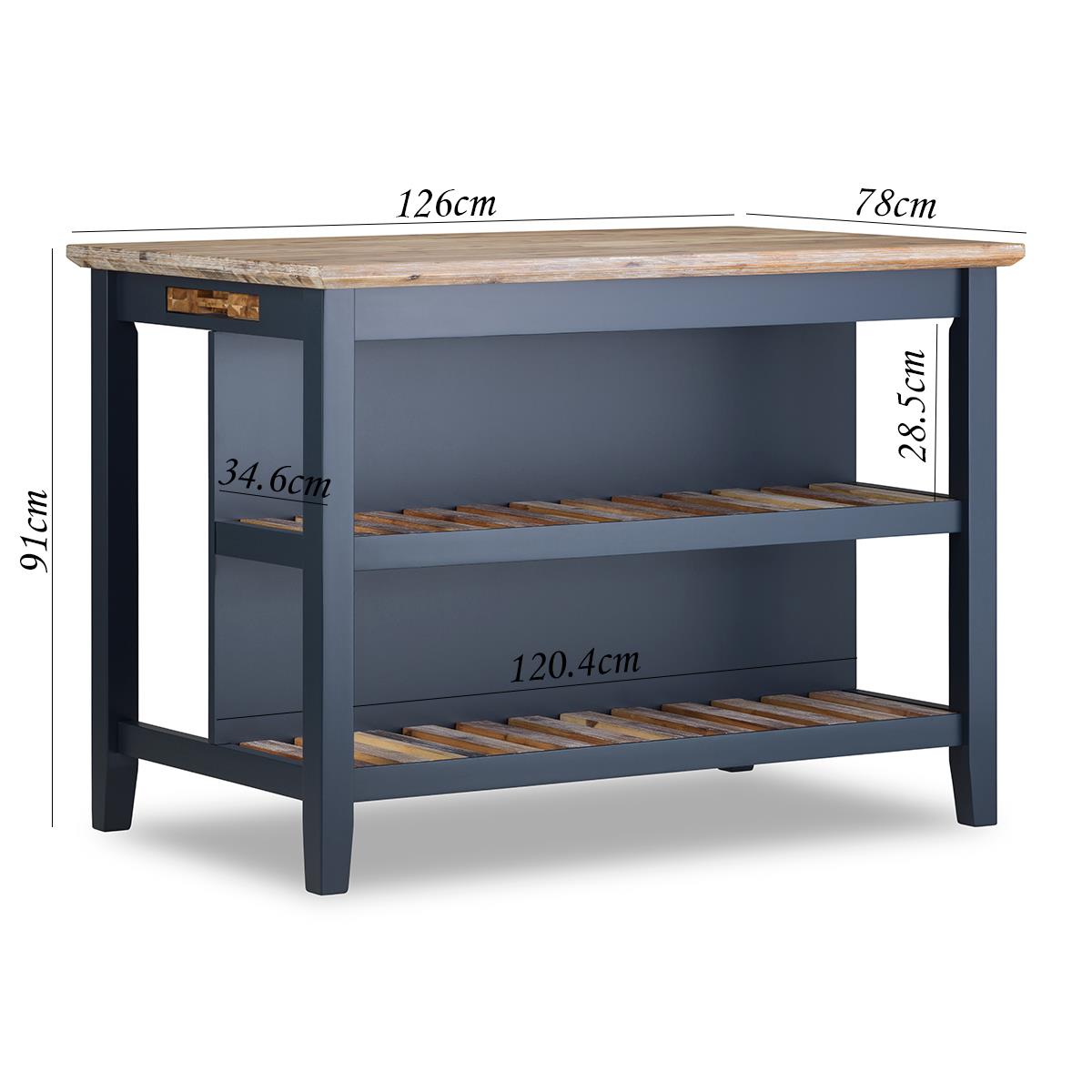 Florence Breakfast Bar with 2 large shelves. Small kitchen island with storage. - Picture 33 of 44