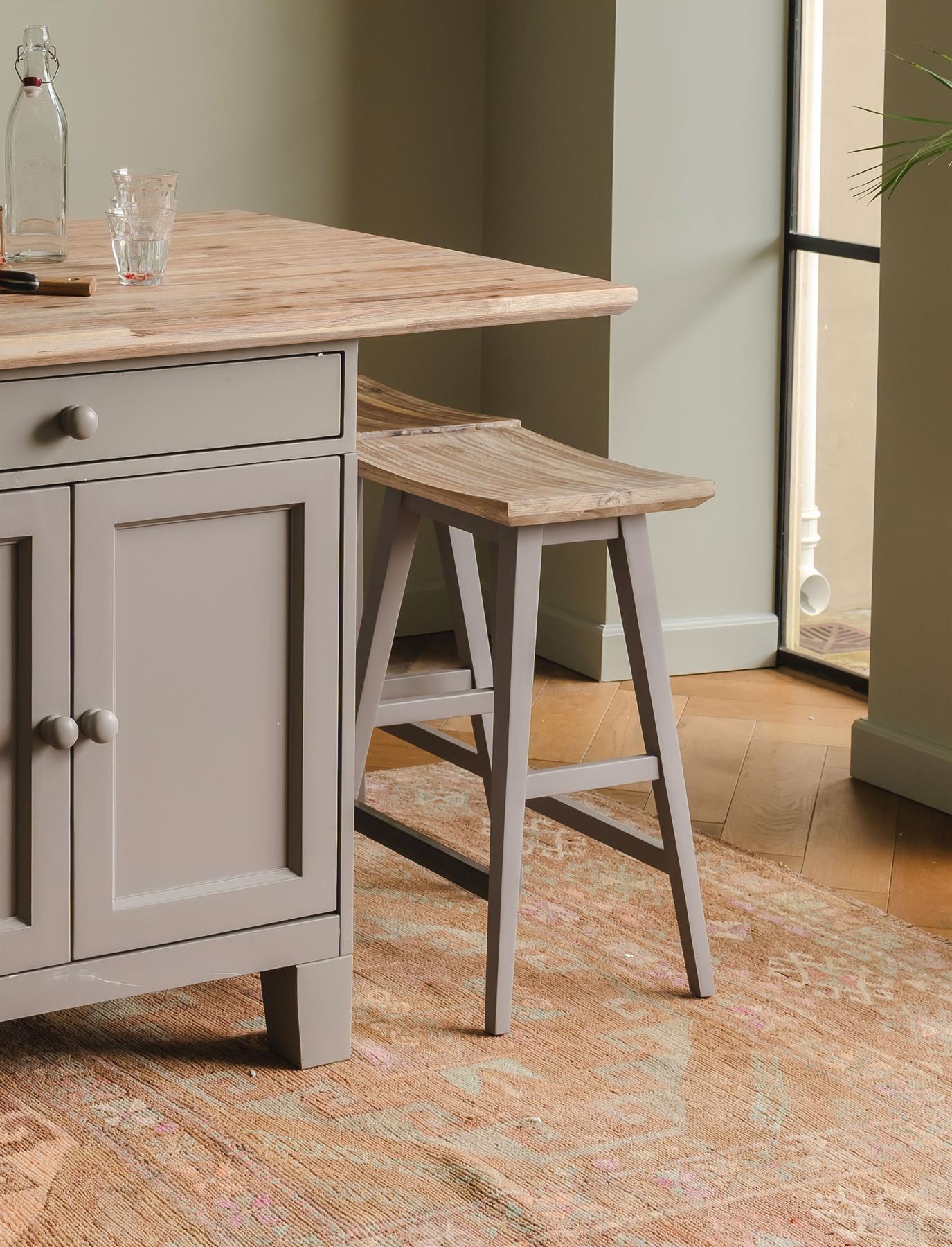 Kitchen Dining Furniture Grey Console Table Breakfast Bar Sideboard StoolFLORENC - Picture 28 of 178