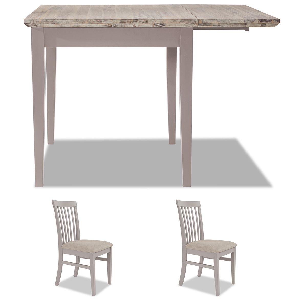 Extending Kitchen Table Set, Small Drop Leaf Table & 2 Chairs Set WoodenFLORENCE - Picture 20 of 34