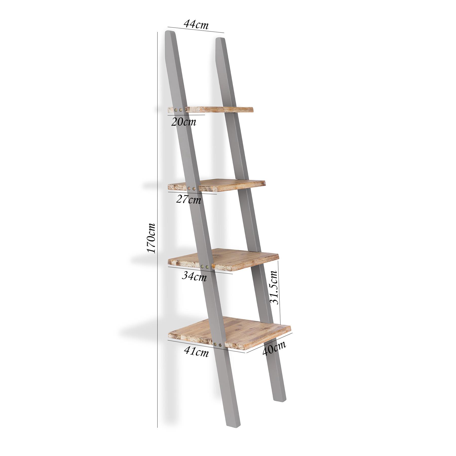Florence Ladder Shelf Bookshelf Rack Lean up Display Storage Shelving Stand - Picture 3 of 26