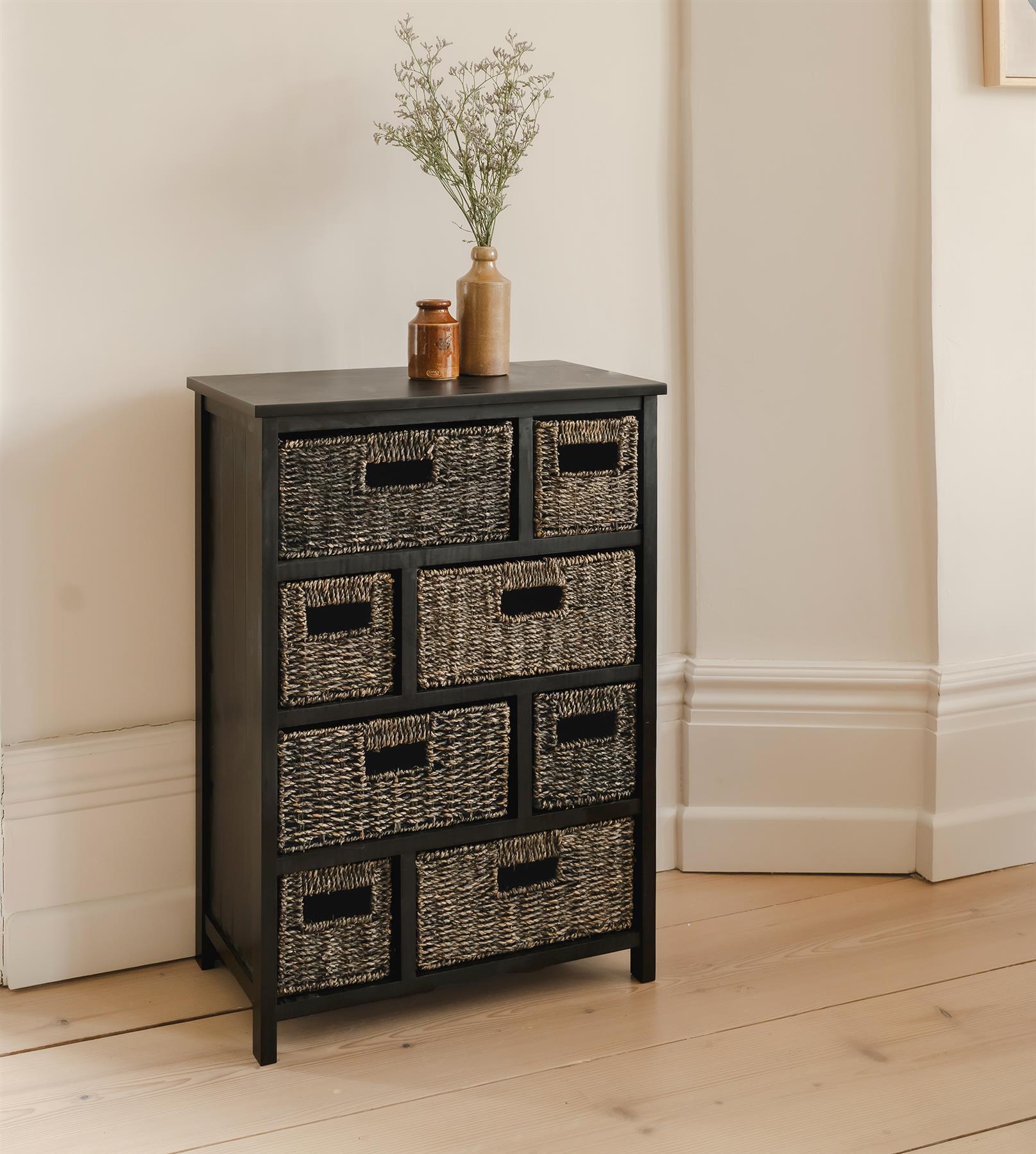 Storage Unit Wicker Basket Bathroom Hallway Chest of Drawers Tetbury Furniture - Picture 29 of 36