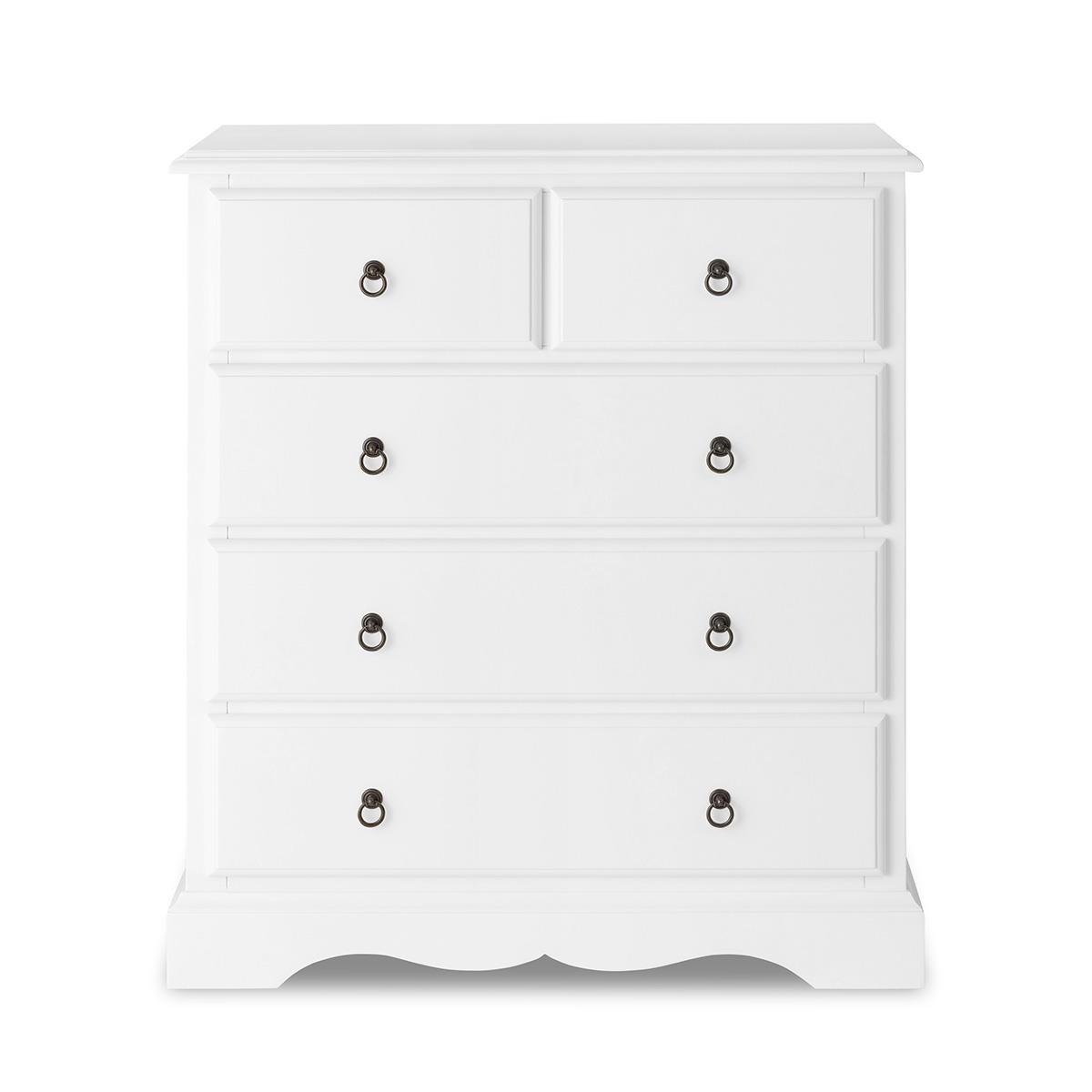 Large White Chest of Drawers 2 Over 3 Chest French ROMANCE Bedroom Furniture - Picture 8 of 12