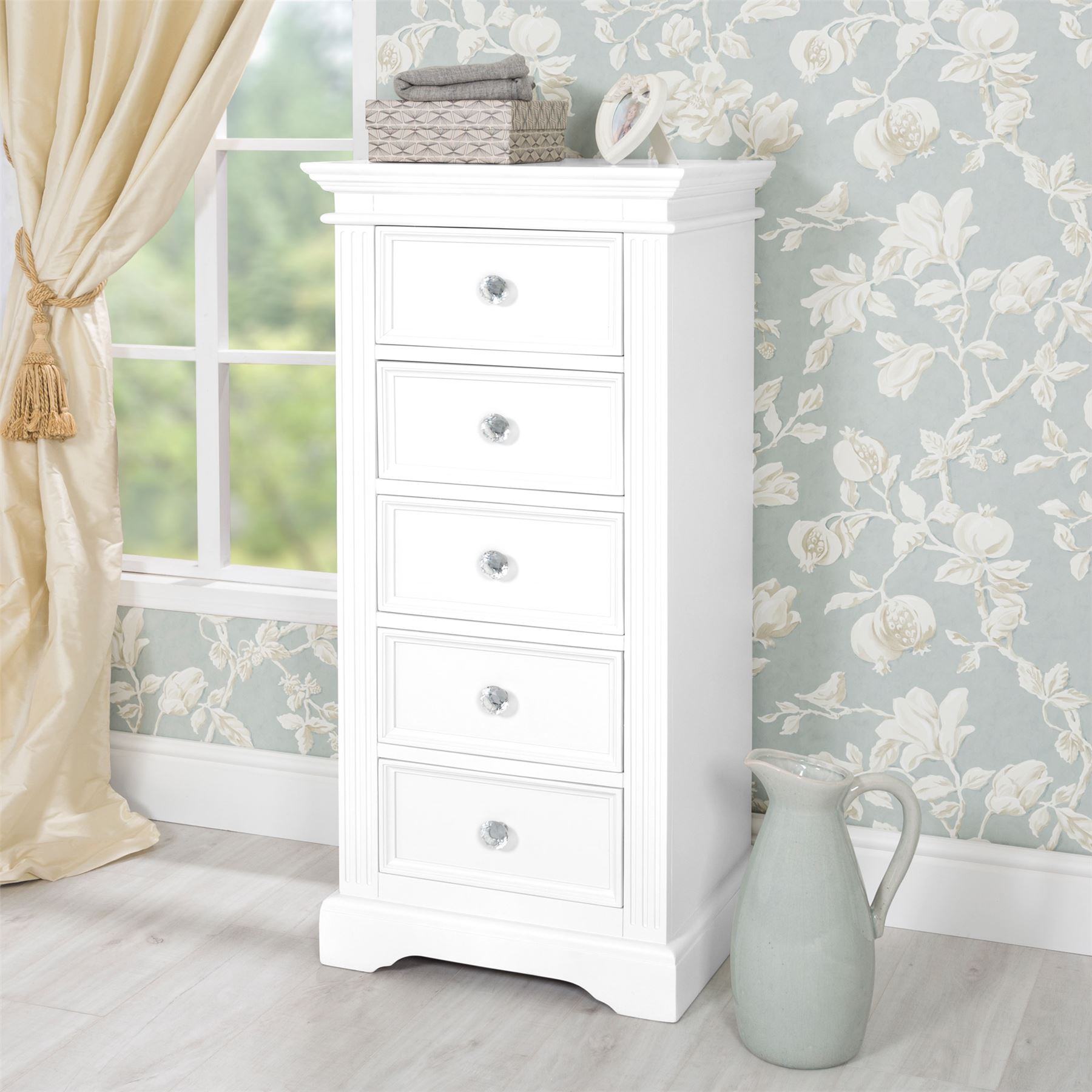 White Bedroom Furniture Wooden Chest of Drawers Bedside Table Robe GAINSBOROUGH - Picture 7 of 75