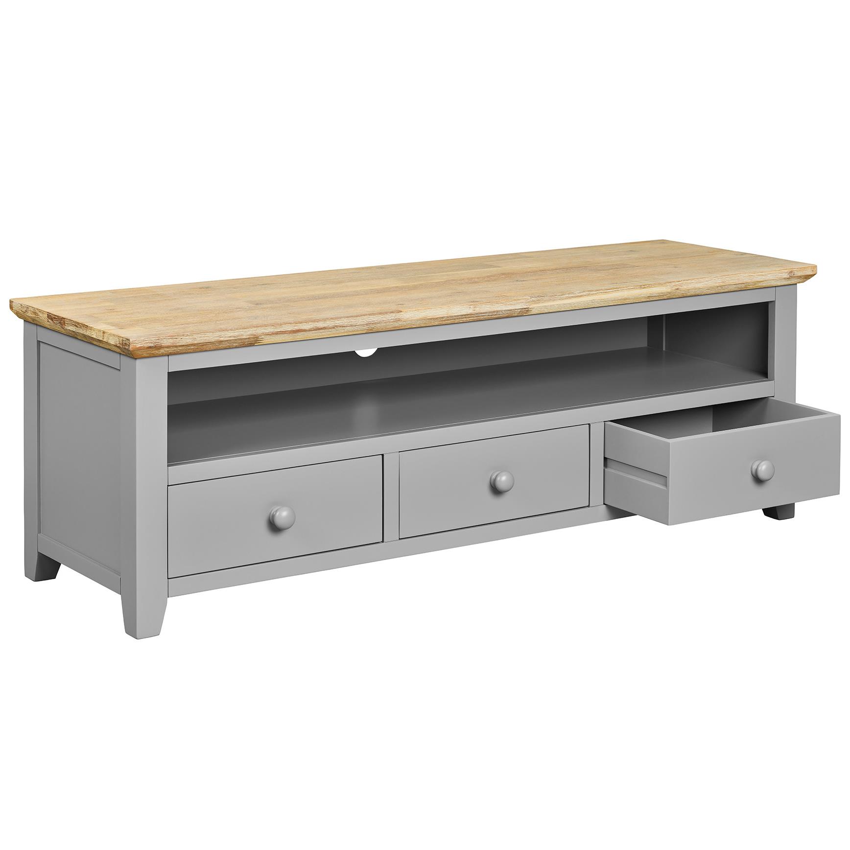 Florence Large TV Unit TV Stand with 3 Drawers and Shelf ,W145cm Fully Assembled - Picture 10 of 57