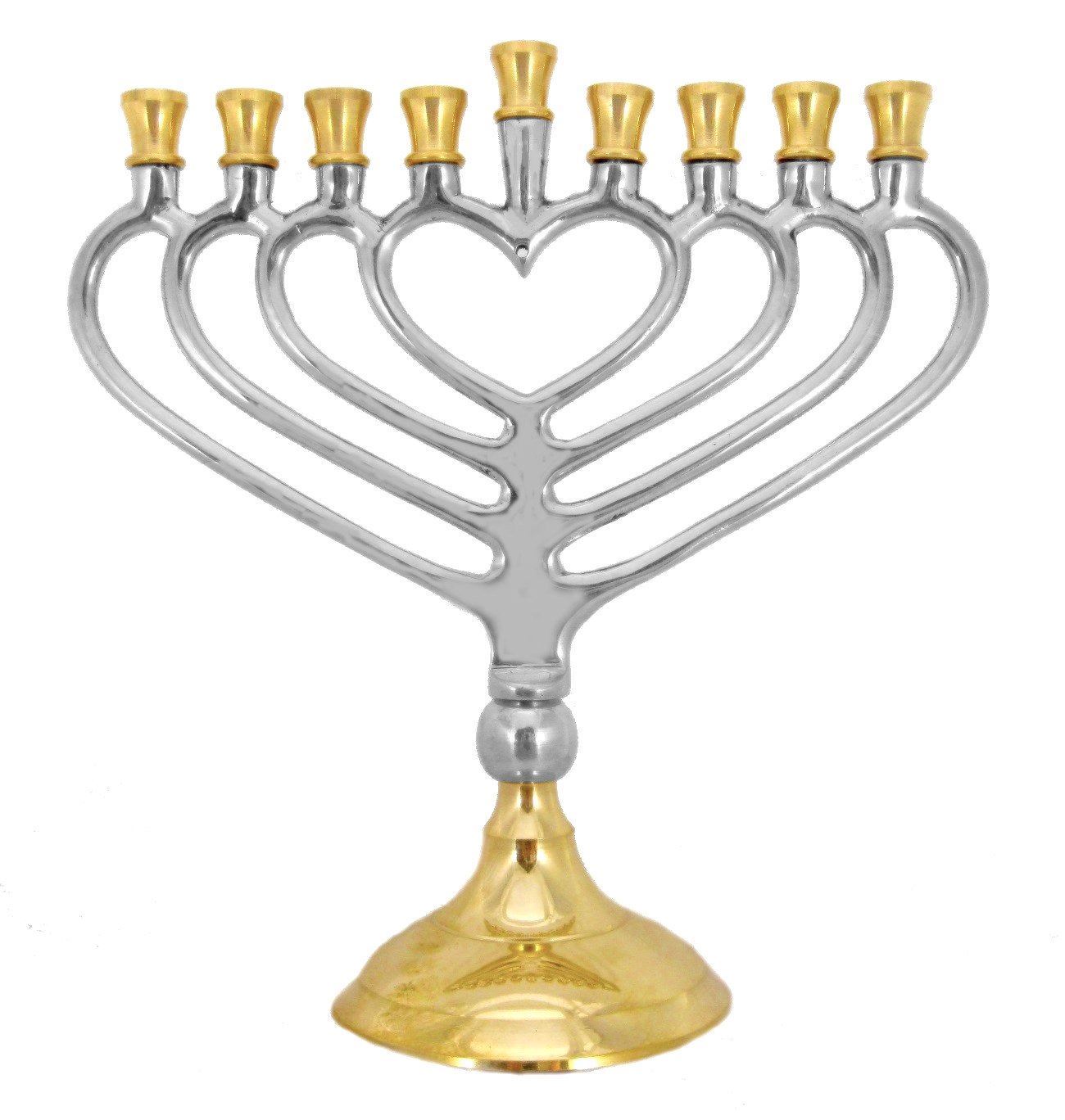 9 Branch Hanukkah Menorah Heart Design 18cm Chanukah Menora Jewish hanukiah eBay
