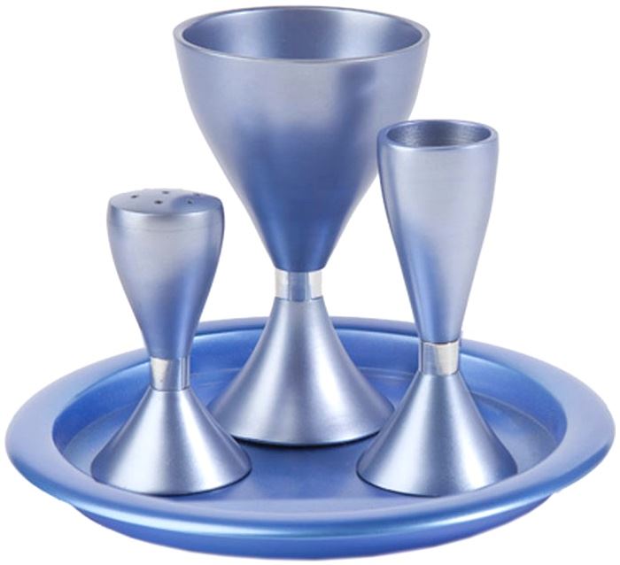Yair Emanuel 4 Piece Aluminium Havdalah Set for Shabbat Jewish Shabbos Havdallah