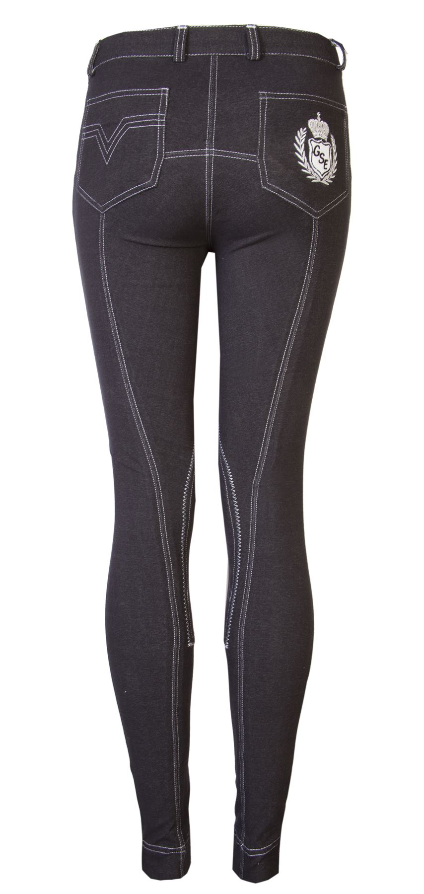 GS Equestrian Ladies/Womens Kids Denim Stretch Riding Jodhpurs 3 Designs | eBay