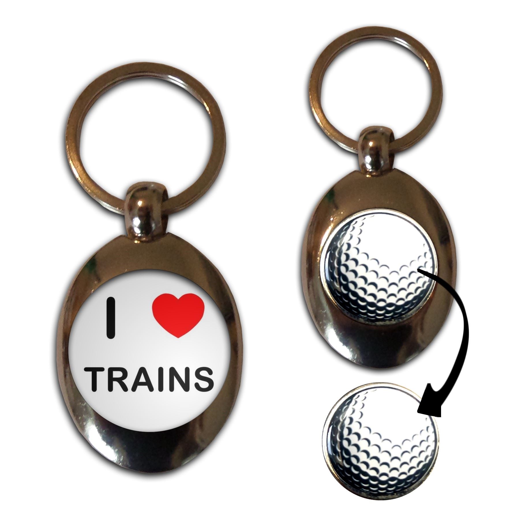 Trains I Love Golfball Marker Schlüsselanhänger (43 mm x 33 mm) - Bild 9 von 12