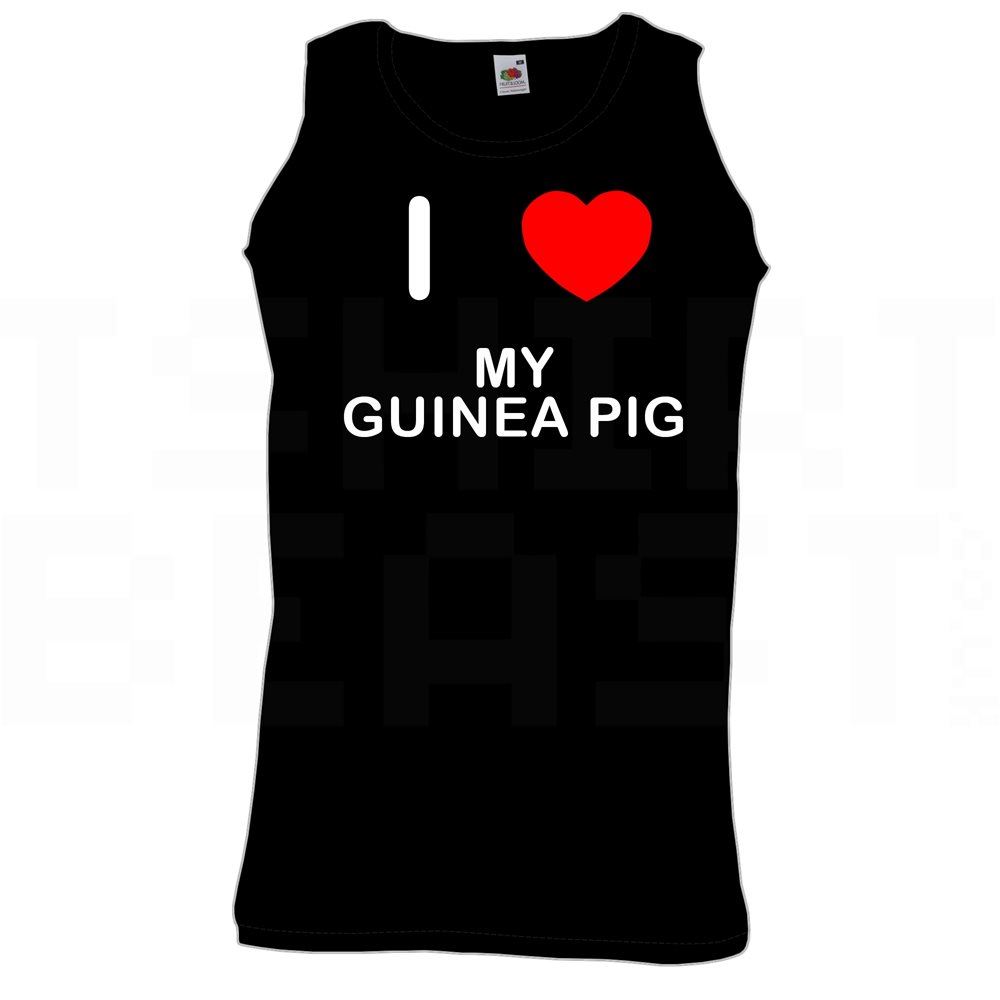 My Guinea Pig I Love Heart Vest Adult Crew Neck Athletic Gym Vest - Picture 7 of 18
