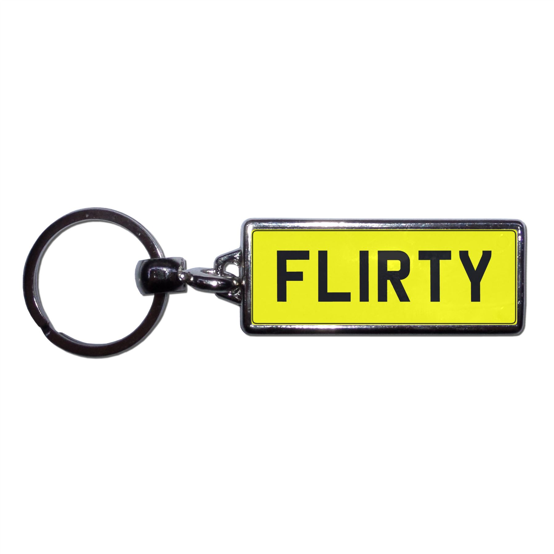 FLIRTY - UK Number Plate Key Ring | Choose Medallion / Plastic / Metal - Picture 7 of 8