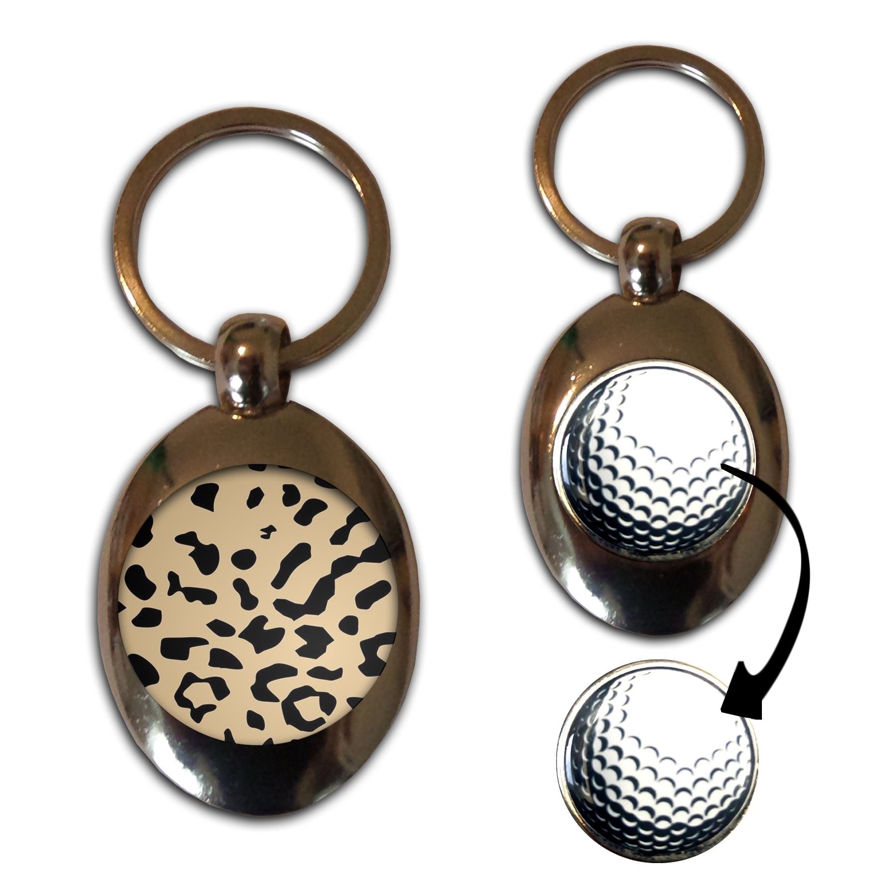 Schlüsselanhänger Leopardenmuster Golfball Marker (43 mm x 33 mm) - Bild 9 von 12