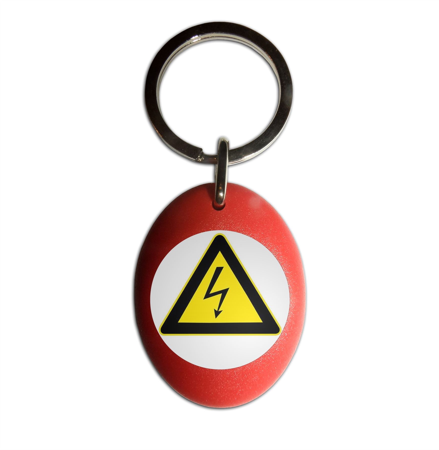 High Voltage Plastic Oval Key Ring (43mm x 32.5mm) - Picture 7 of 10