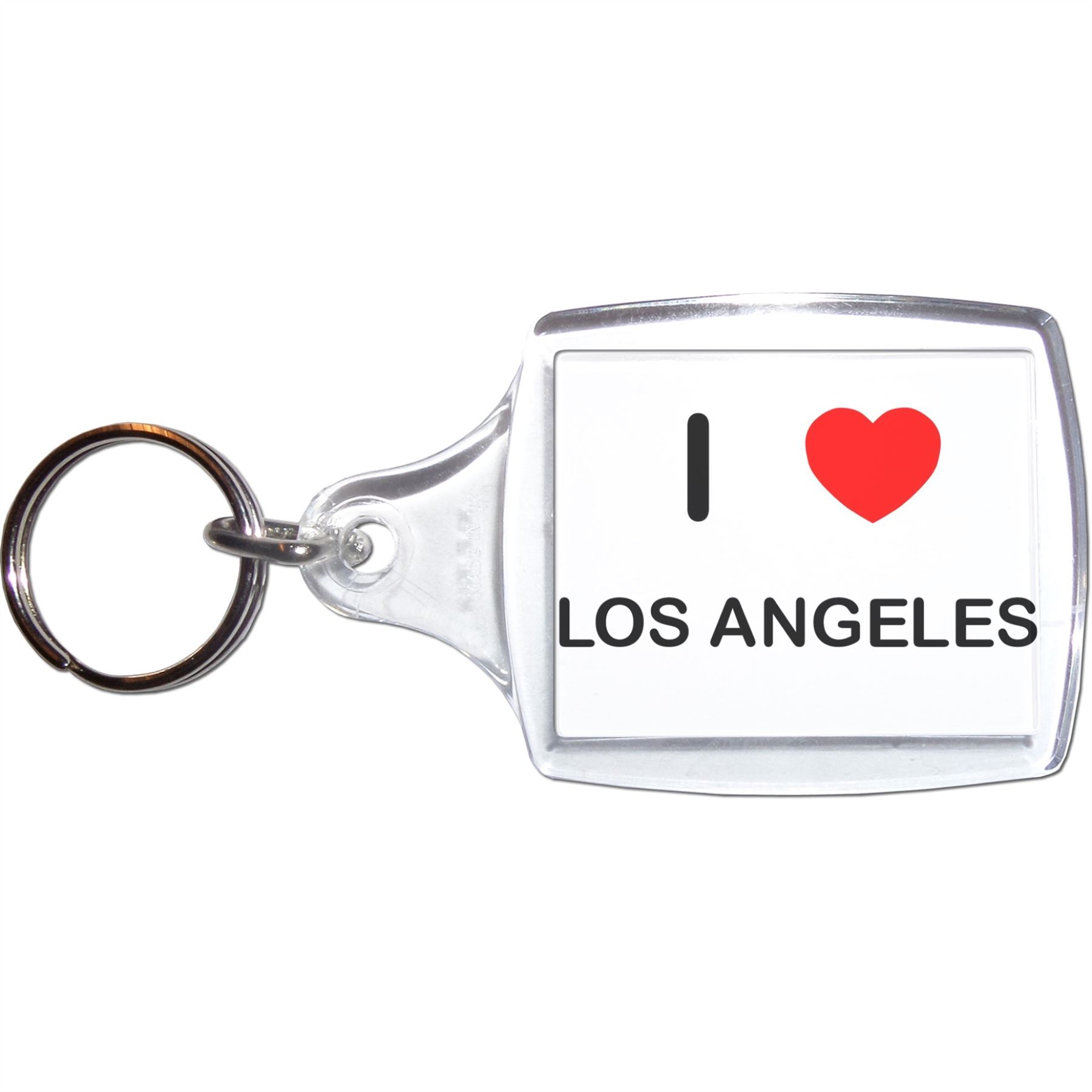 Los Angeles I Love Heart Clear Plastic Key Ring (S, M or L) - Picture 5 of 8