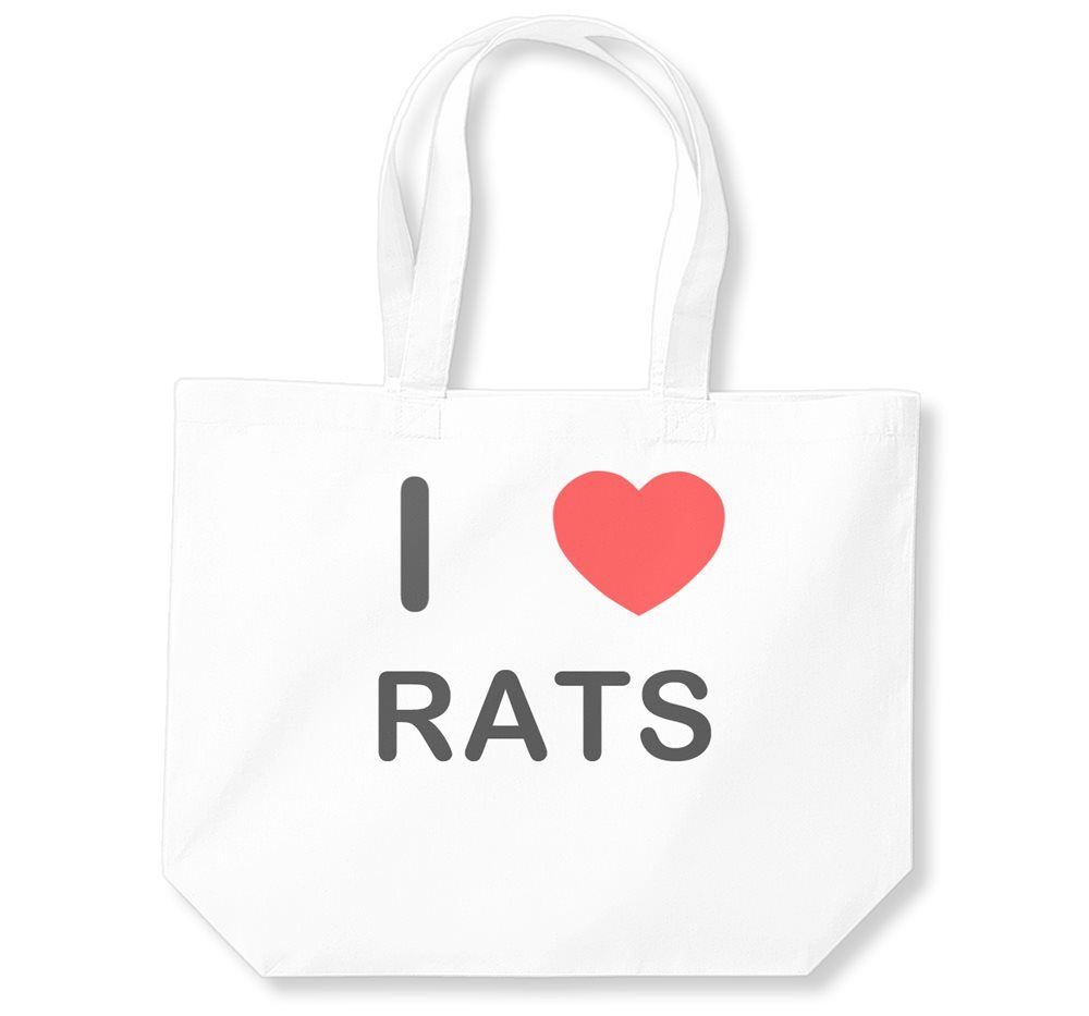 Rats I Love Cotton Shopping Bag (Black, White, Natural) - Picture 7 of 8