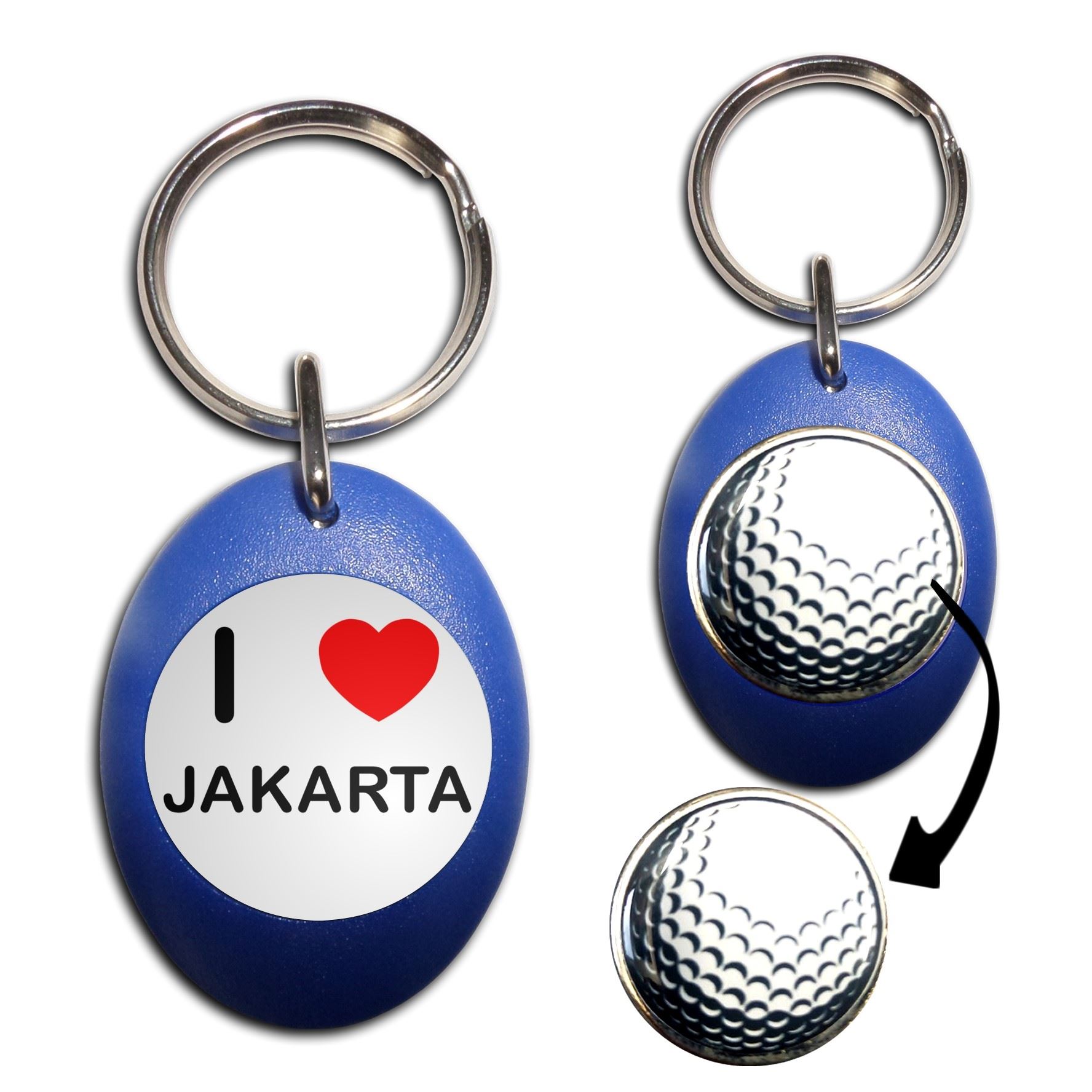 Jakarta I Love Golfball Marker Schlüsselanhänger (43 mm x 33 mm) - Bild 5 von 12