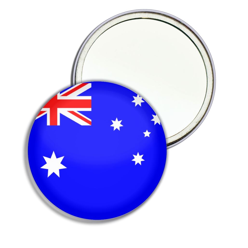 Australia Flag Round Mirror Pocket Compact (55mm or 77mm) - Picture 5 of 6