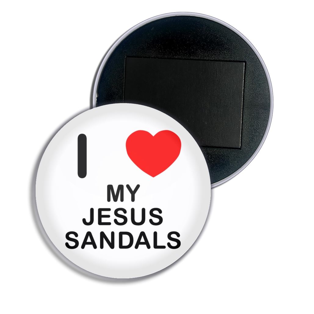 My Jesus Sandals I Love Heart Fridge Magnet Button Badge (25, 55 or 77mm) - Picture 4 of 4