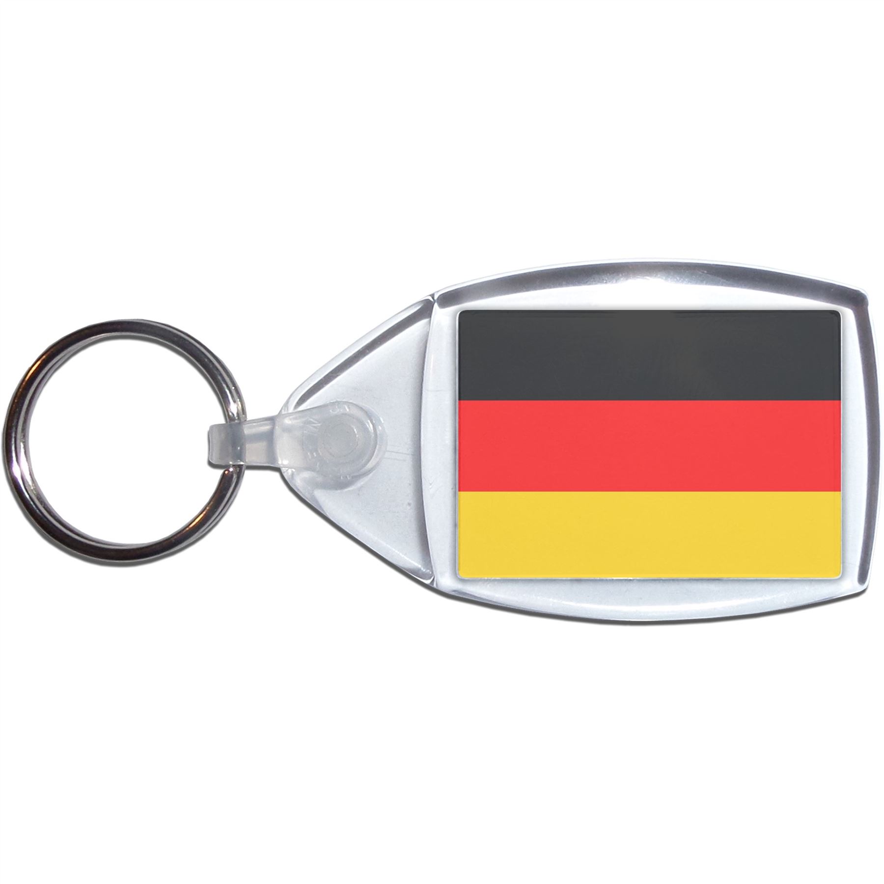 Germany Flag Clear Plastic Key Ring (S, M or L) - Picture 7 of 8
