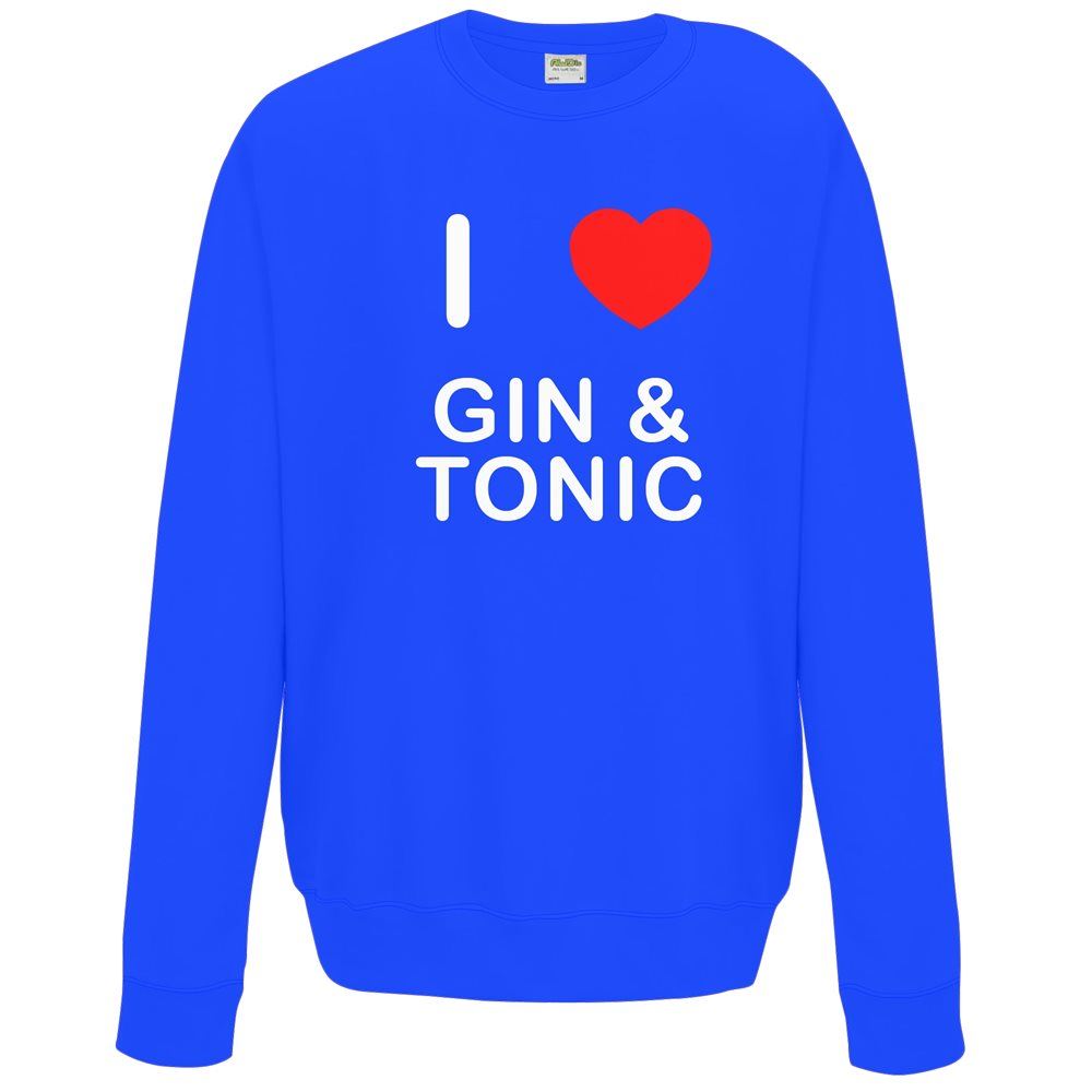 Gin and Tonic I Love Sweater Pullover Adult Crew Neck Long Sleeved Sweatshirt - Picture 17 of 34