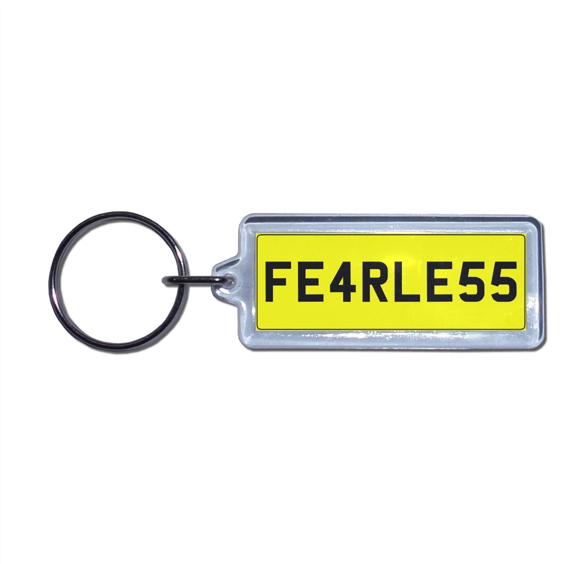 FEARLESS - UK Number Plate Key Ring | Choose Medallion / Plastic / Metal - Picture 3 of 8