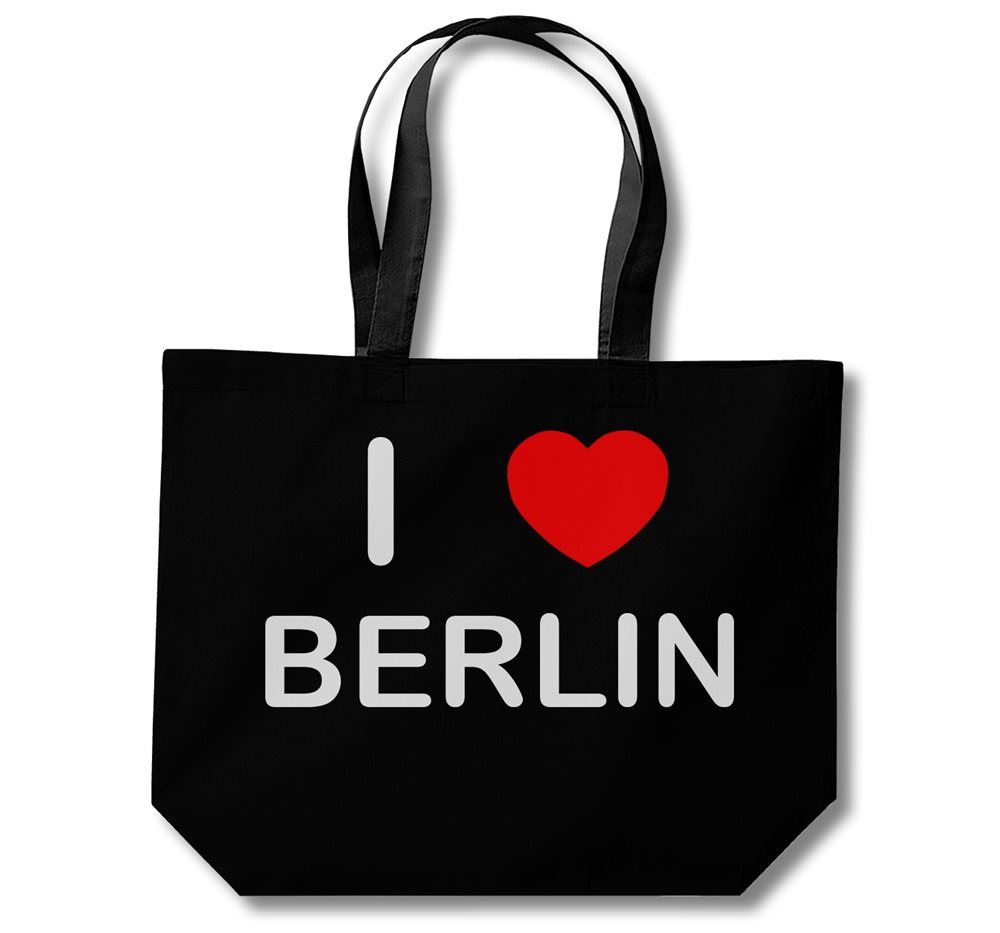 Berlin I Love Cotton Shopping Bag (Black, White, Natural) - Picture 5 of 8