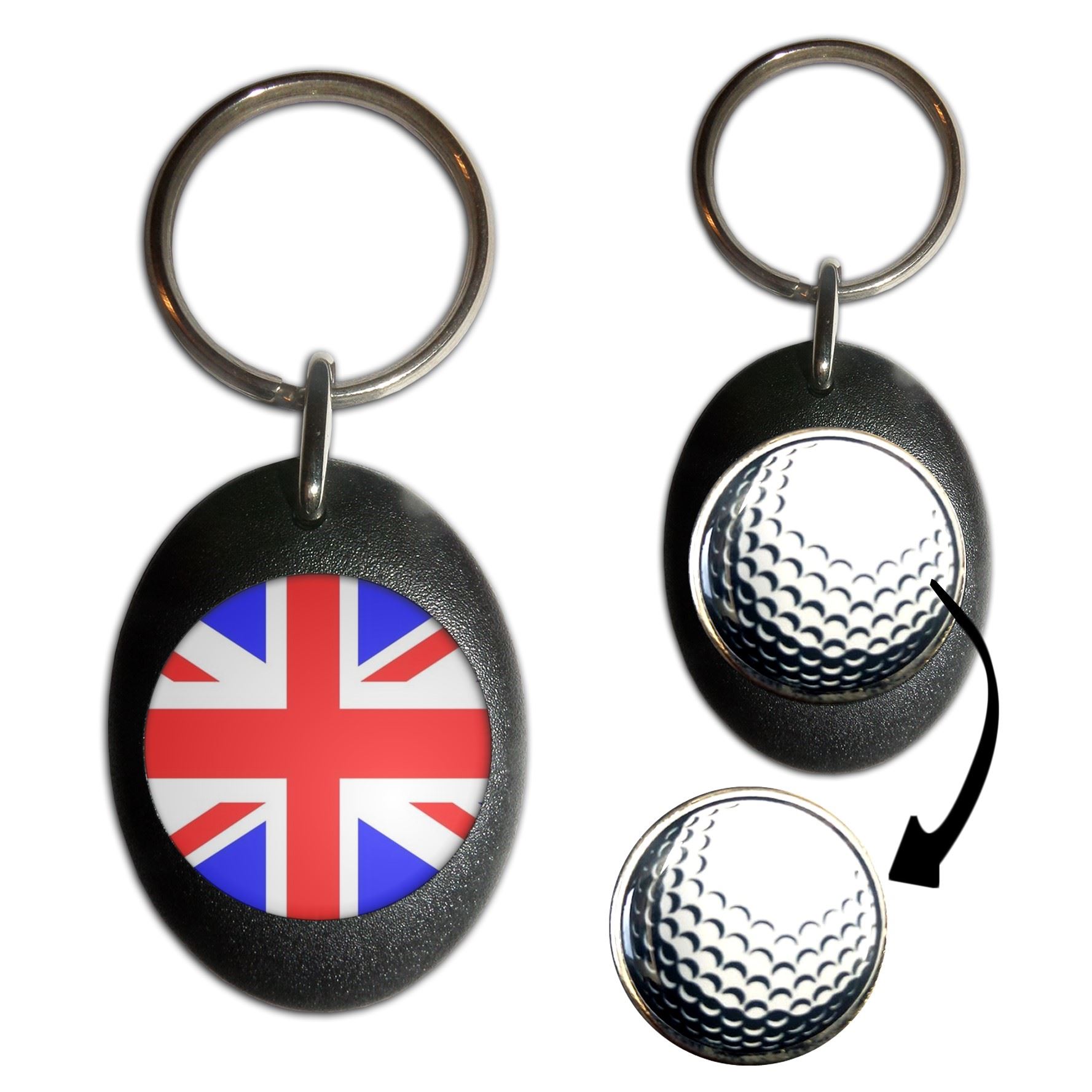 Union Jack UK Flagge Golfball Marker Schlüsselanhänger (43 mm x 33 mm) - Bild 3 von 12