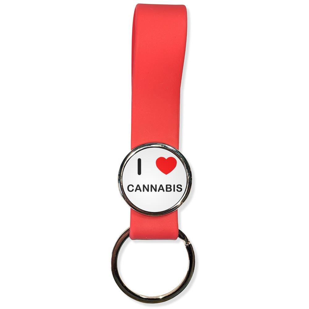 Cannabis I Love Silicone Loop Key Ring (35mm x 120mm) - Picture 7 of 8