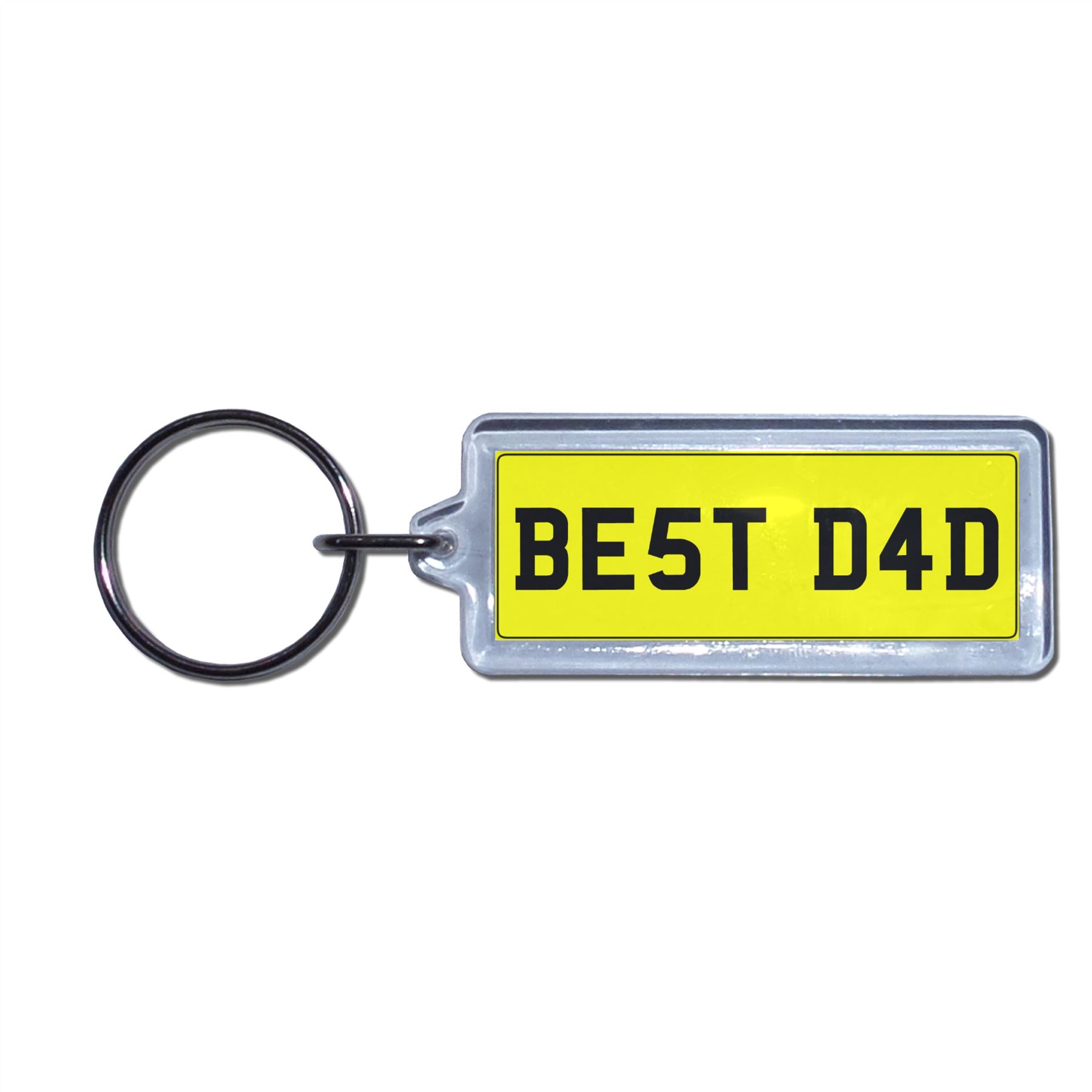 BEST DAD - UK Number Plate Key Ring | Choose Medallion / Plastic / Metal - Picture 3 of 8