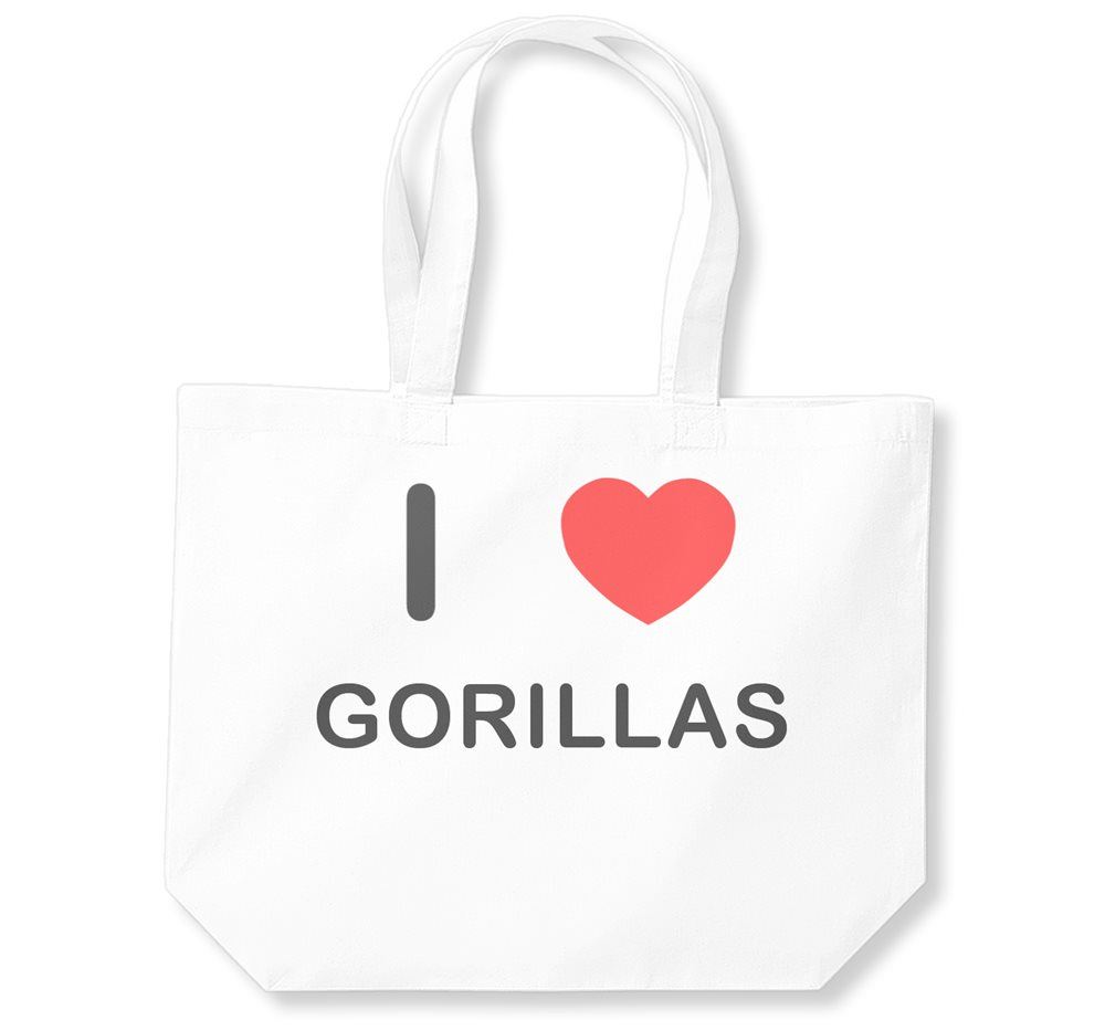 Gorillas I Love Cotton Shopping Bag (Black, White, Natural) - Picture 7 of 8