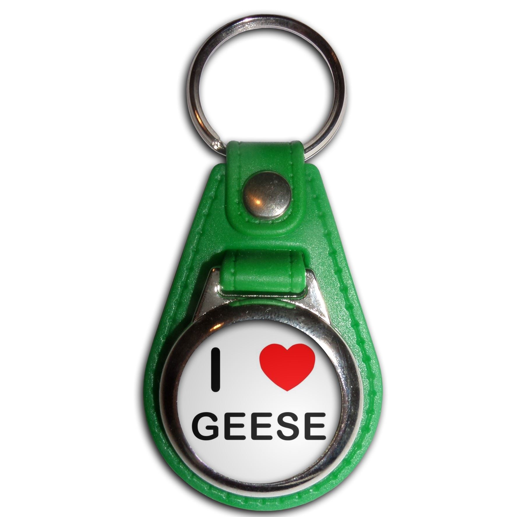 Llavero medallón de plástico Geese I Love (61 mm x 38 mm) - Imagen 7 de 12