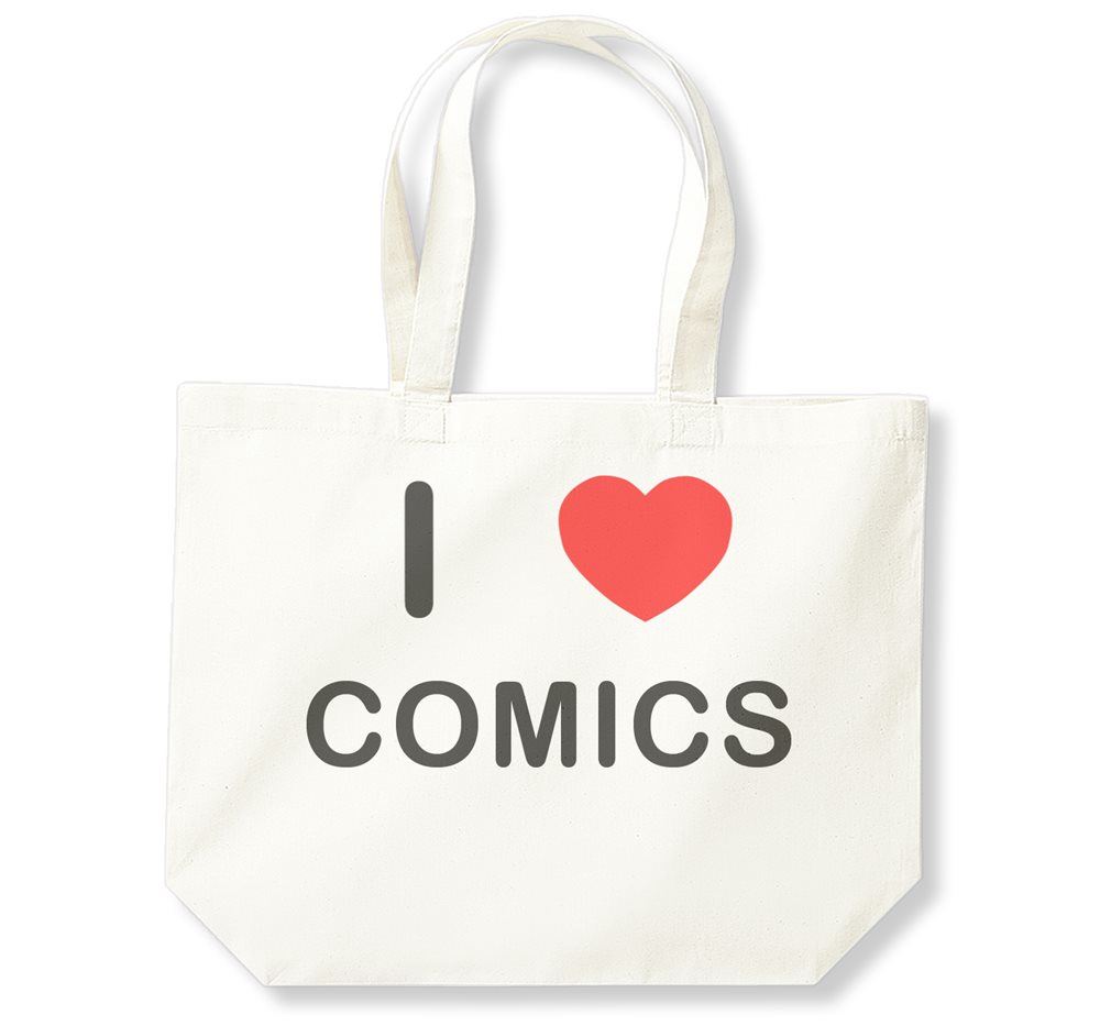 Comics I Love Cotton Shopping Bag (Black, White, Natural) - Picture 3 of 8