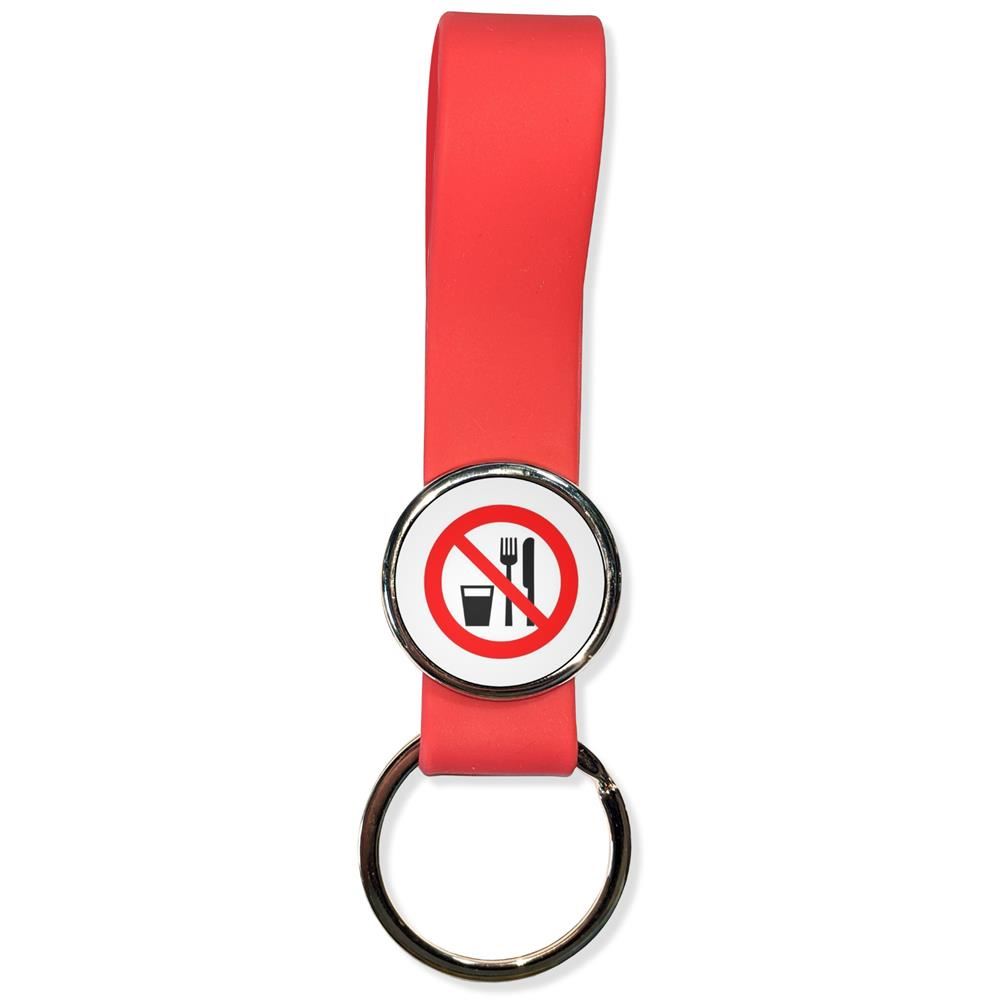 No Food or Drink Silicone Loop Key Ring (35mm x 120mm) - Picture 7 of 8