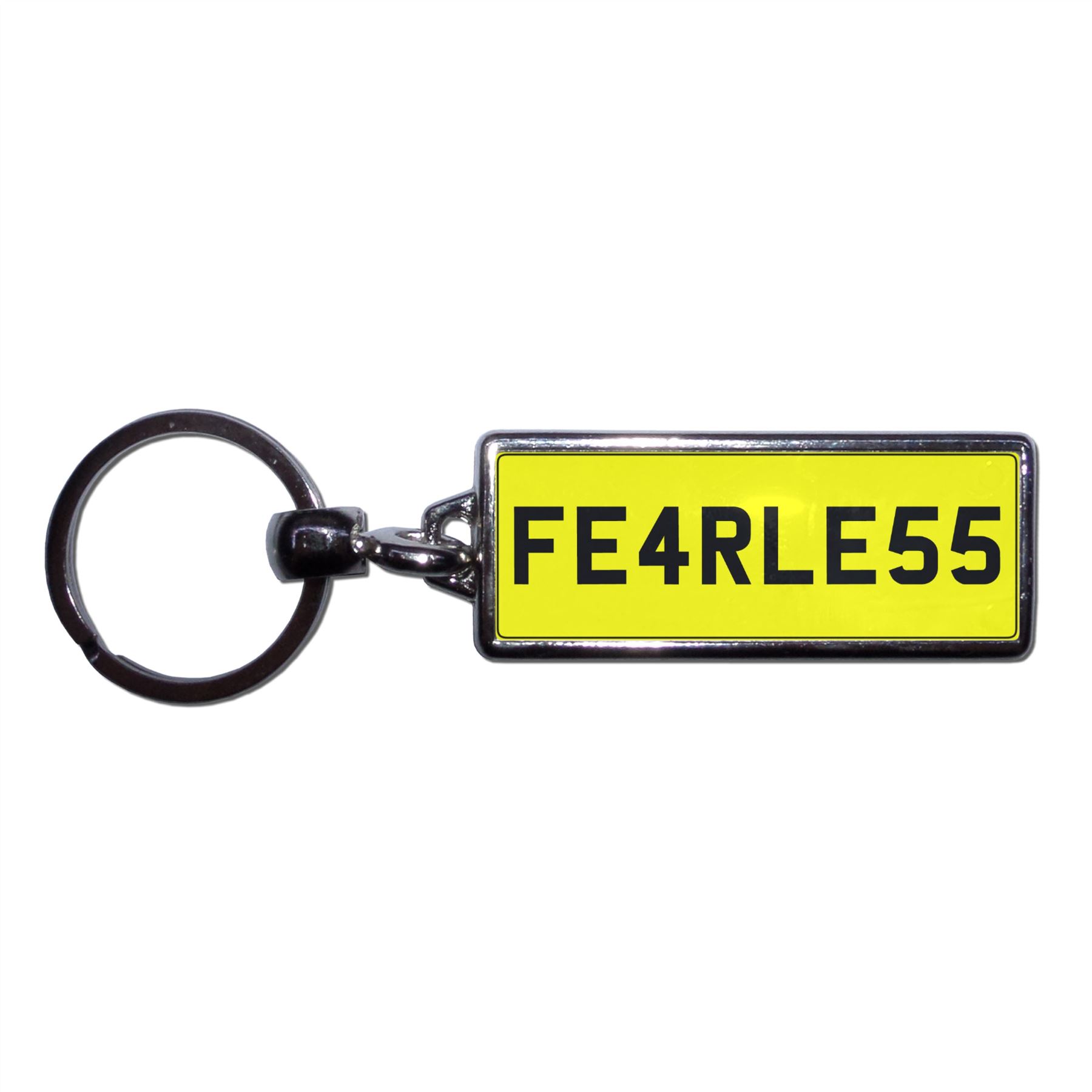 FEARLESS - UK Number Plate Key Ring | Choose Medallion / Plastic / Metal - Picture 7 of 8