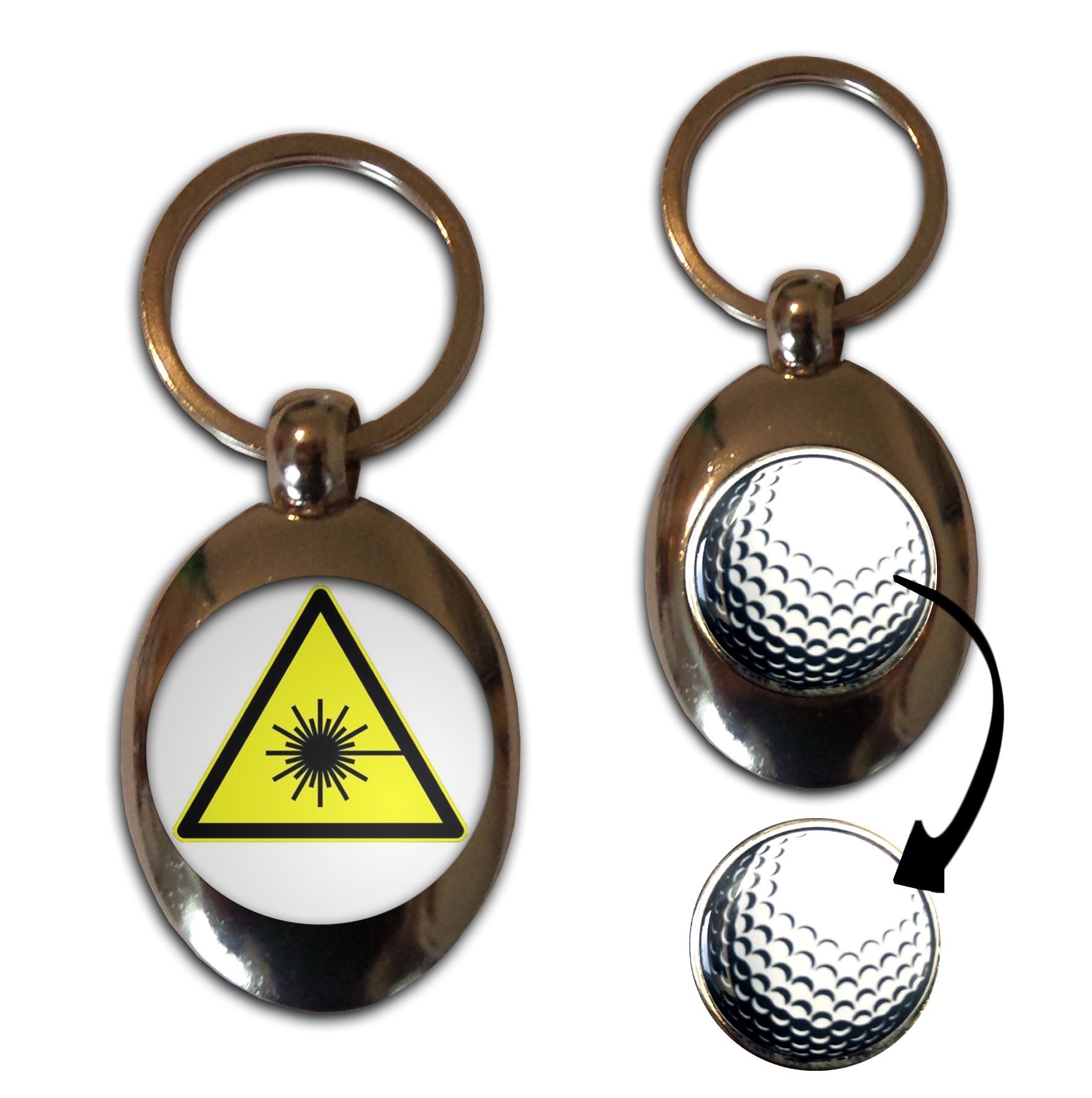Laser Strahlung Golfball Markierer Schlüsselanhänger (43 mm x 33 mm) - Bild 9 von 12