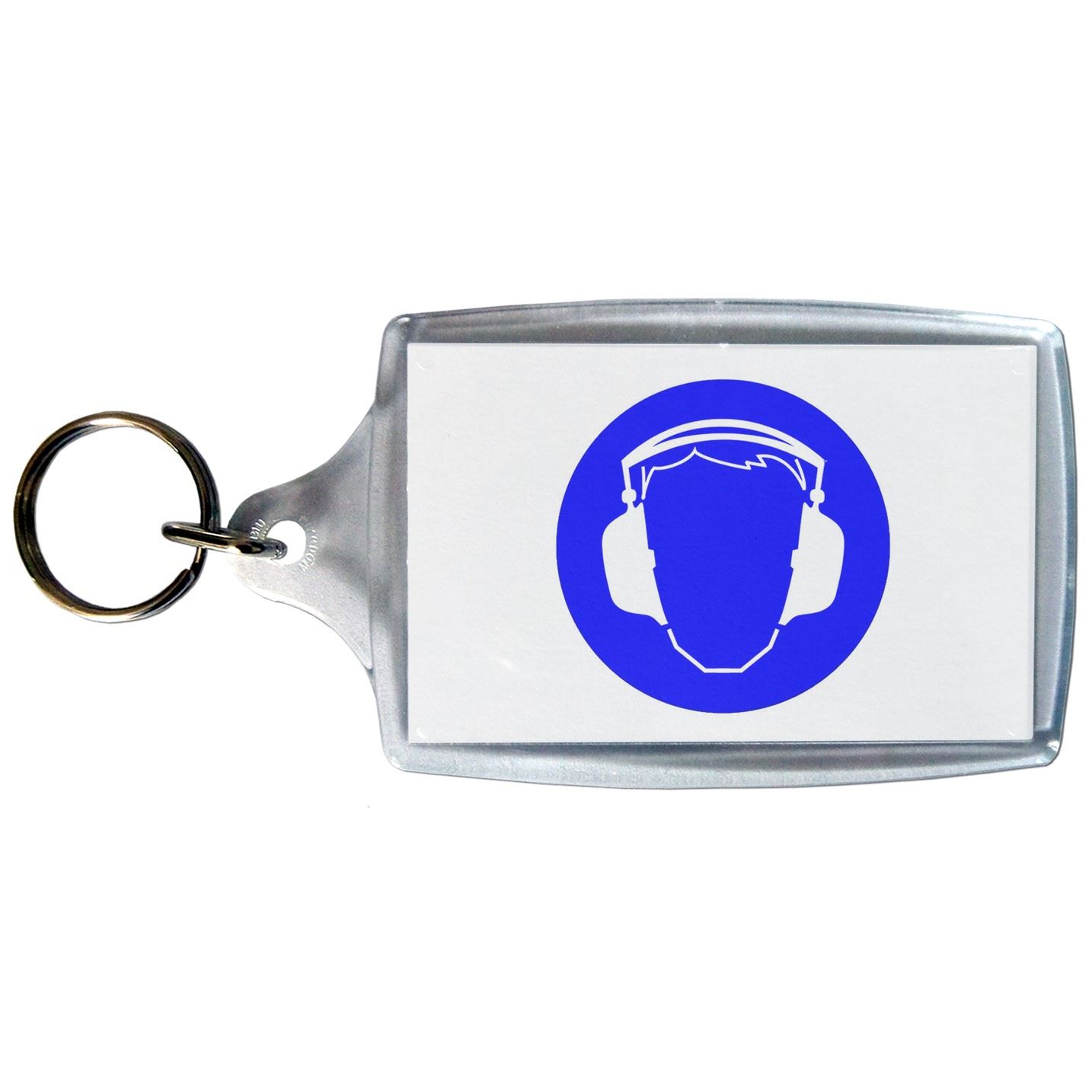 Ear Protection Clear Plastic Key Ring (S, M or L) - Picture 3 of 8