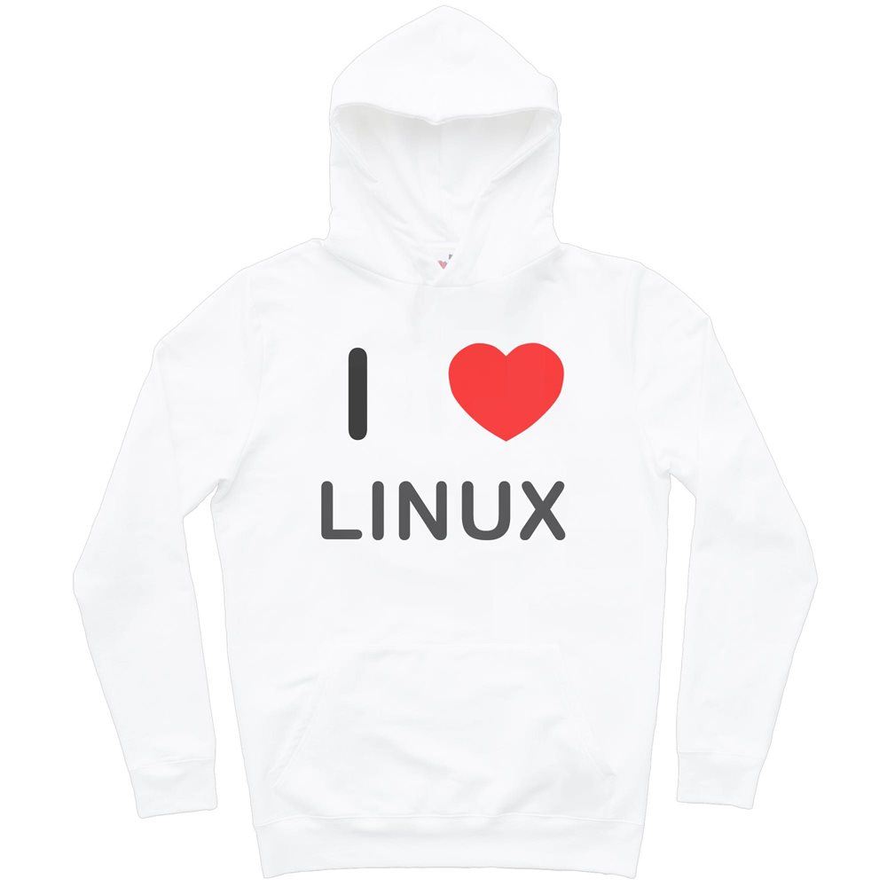 Linux I Love Hoodie Pullover Adult Long Sleeved - Picture 31 of 34