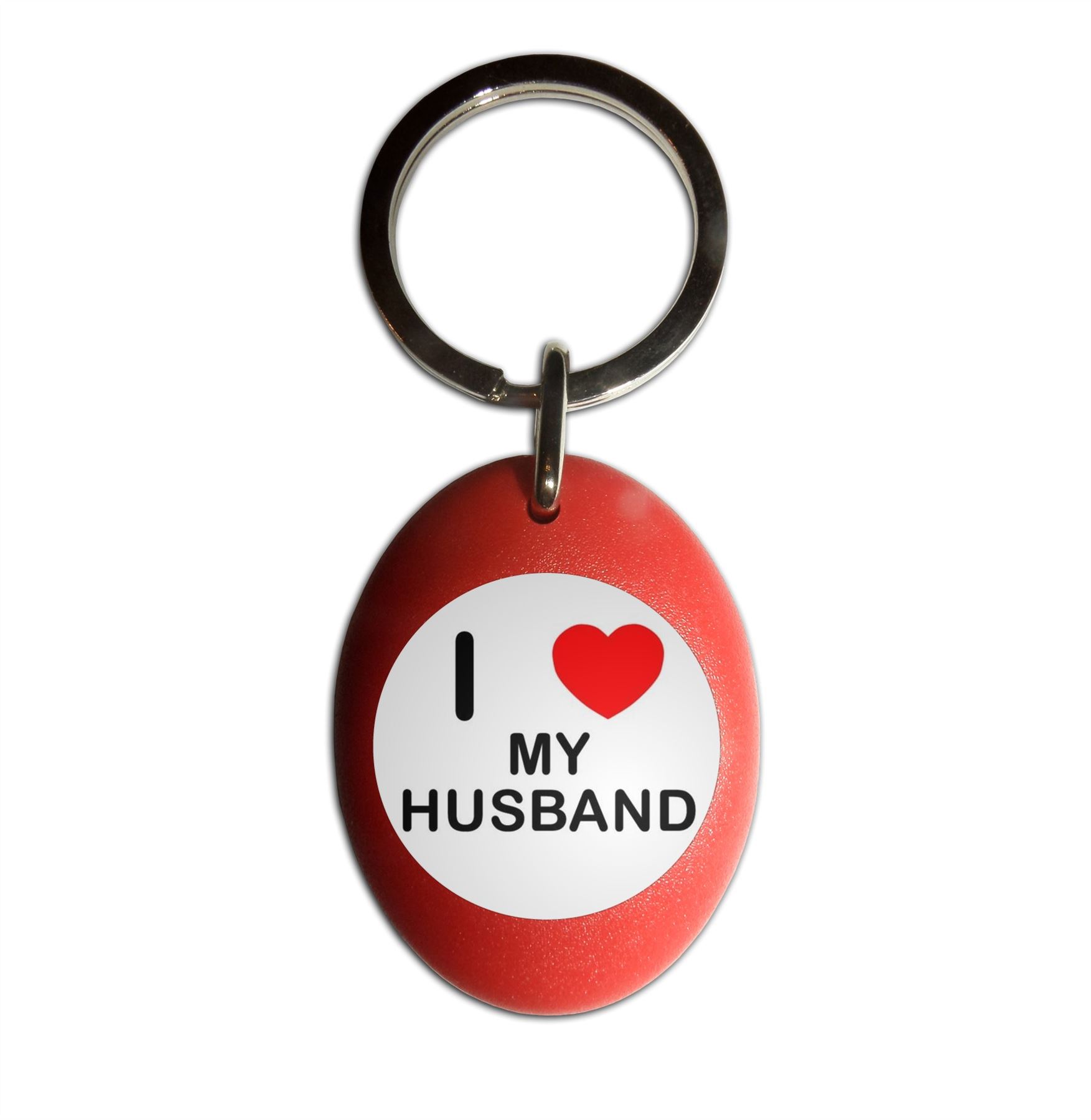 My Husband I Love Heart Plastic Oval Key Ring (43mm x 32.5mm) - Picture 7 of 10